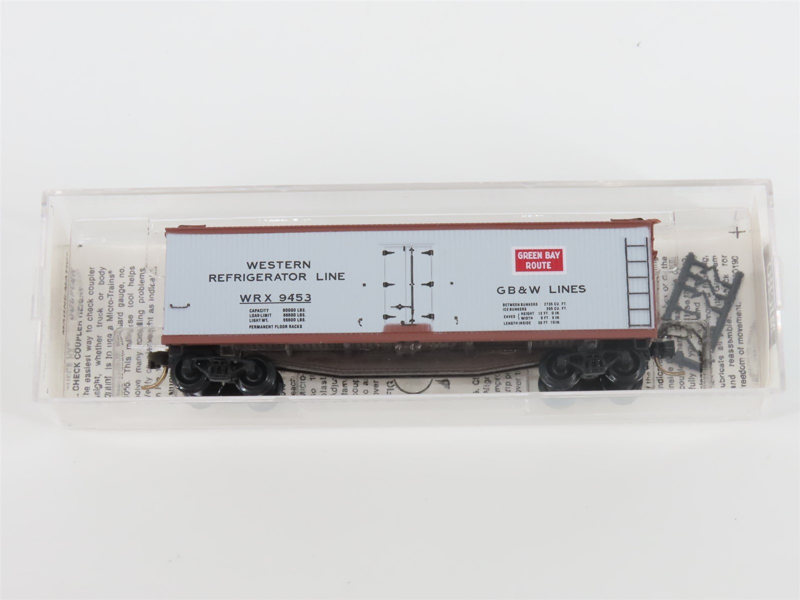 N Scale Micro-Trains MTL 49320 WRX Green Bay Route 40' Wood Reefer #9453