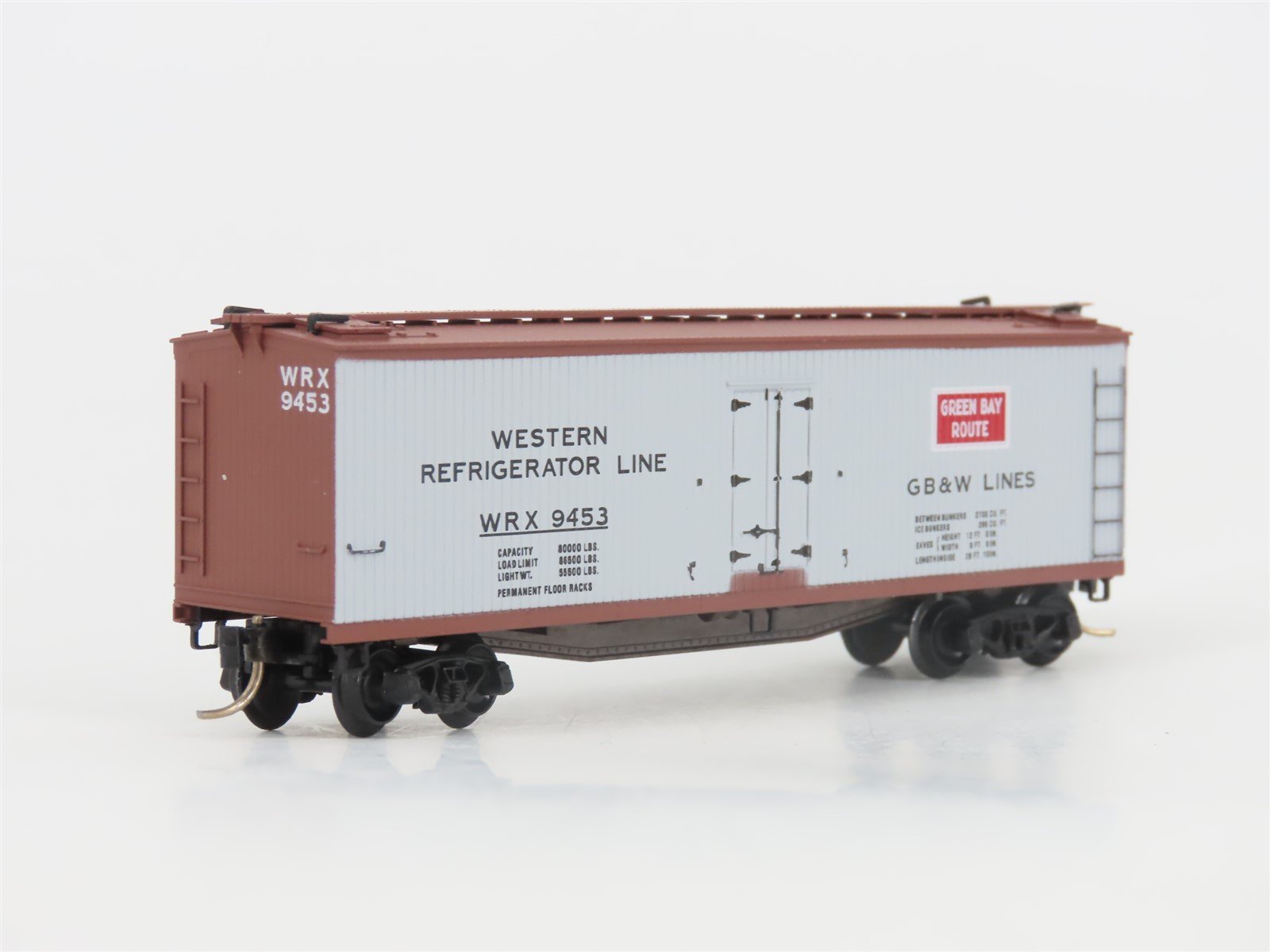 N Scale Micro-Trains MTL 49320 WRX Green Bay Route 40' Wood Reefer #9453