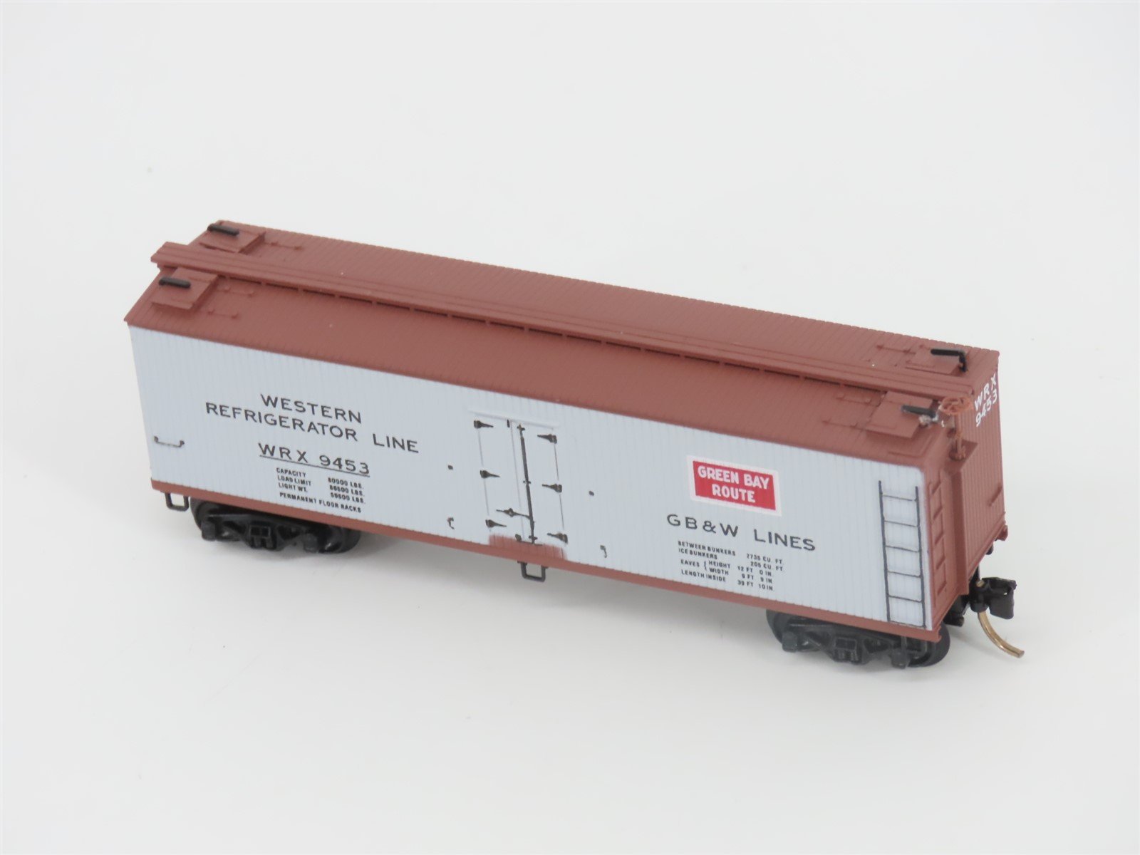 N Scale Micro-Trains MTL 49320 WRX Green Bay Route 40' Wood Reefer #9453