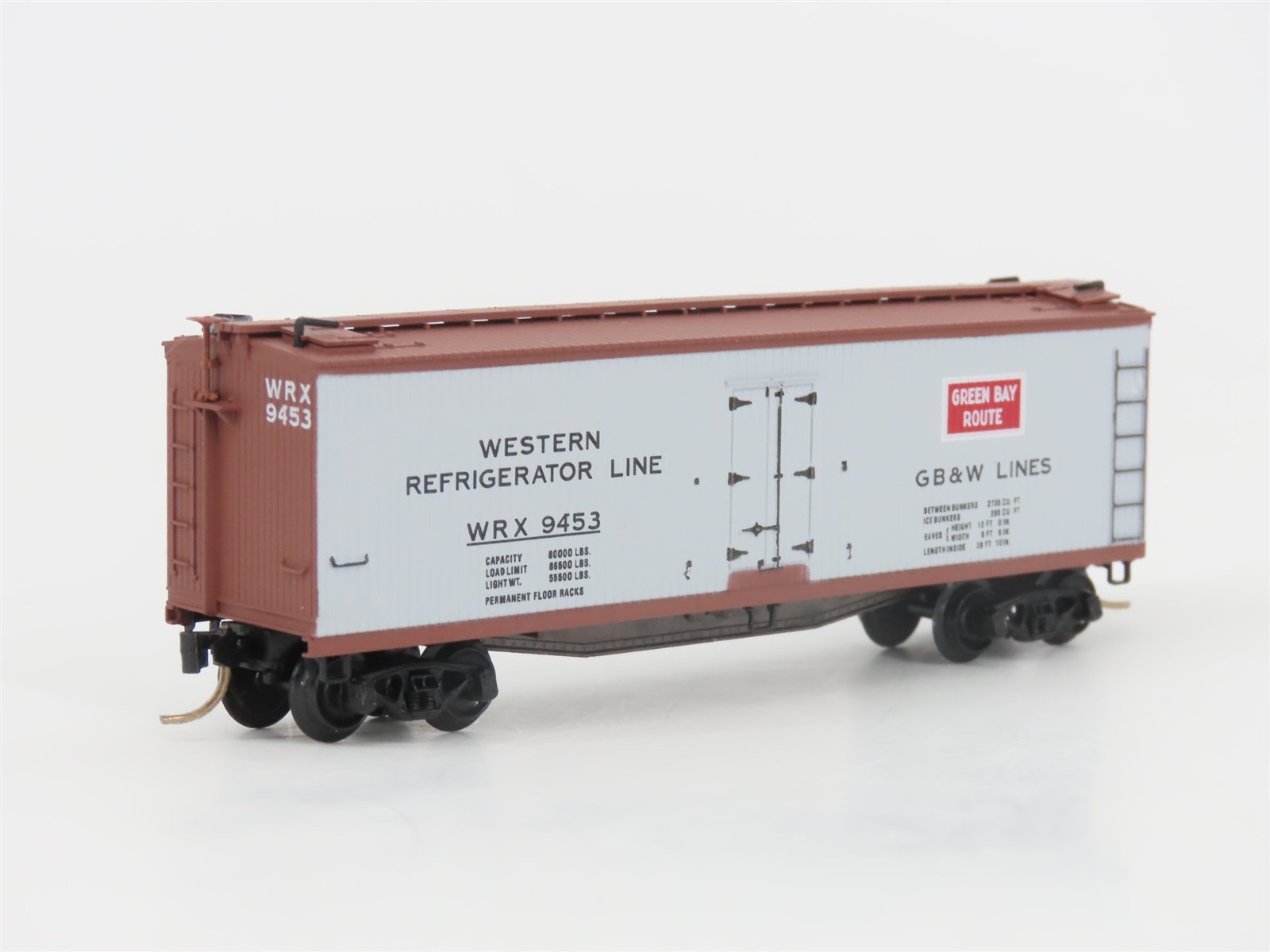 N Scale Micro-Trains MTL 49320 WRX Green Bay Route 40' Wood Reefer #9453