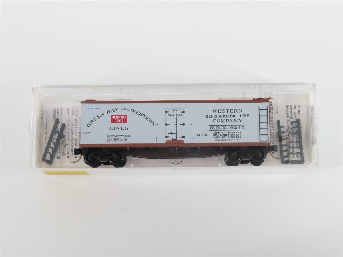 N Scale Micro-Trains MTL 49310 WRX Green Bay Route 40&#39; Wood Reefer #9243