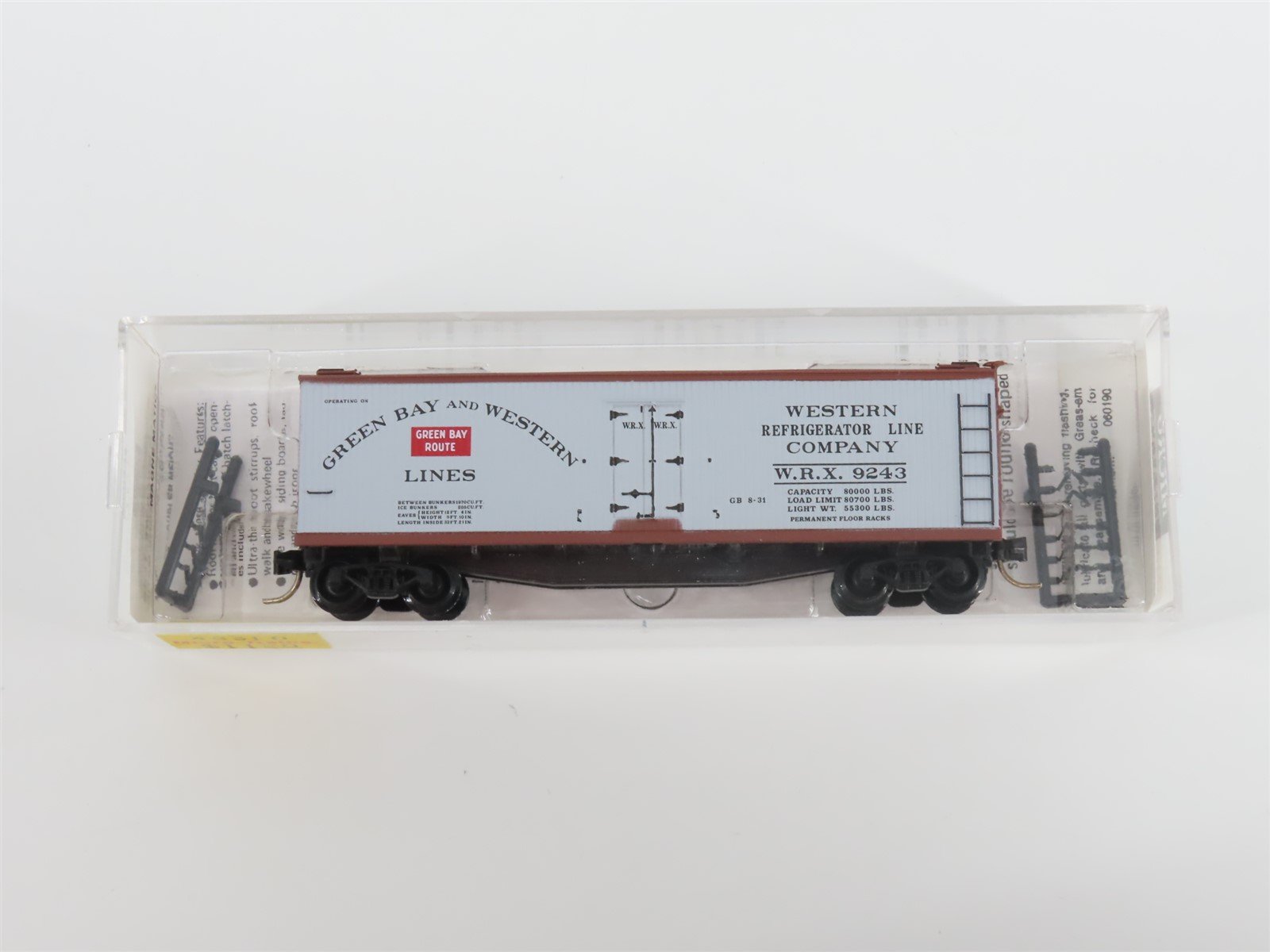 N Scale Micro-Trains MTL 49310 WRX Green Bay Route 40' Wood Reefer #9243