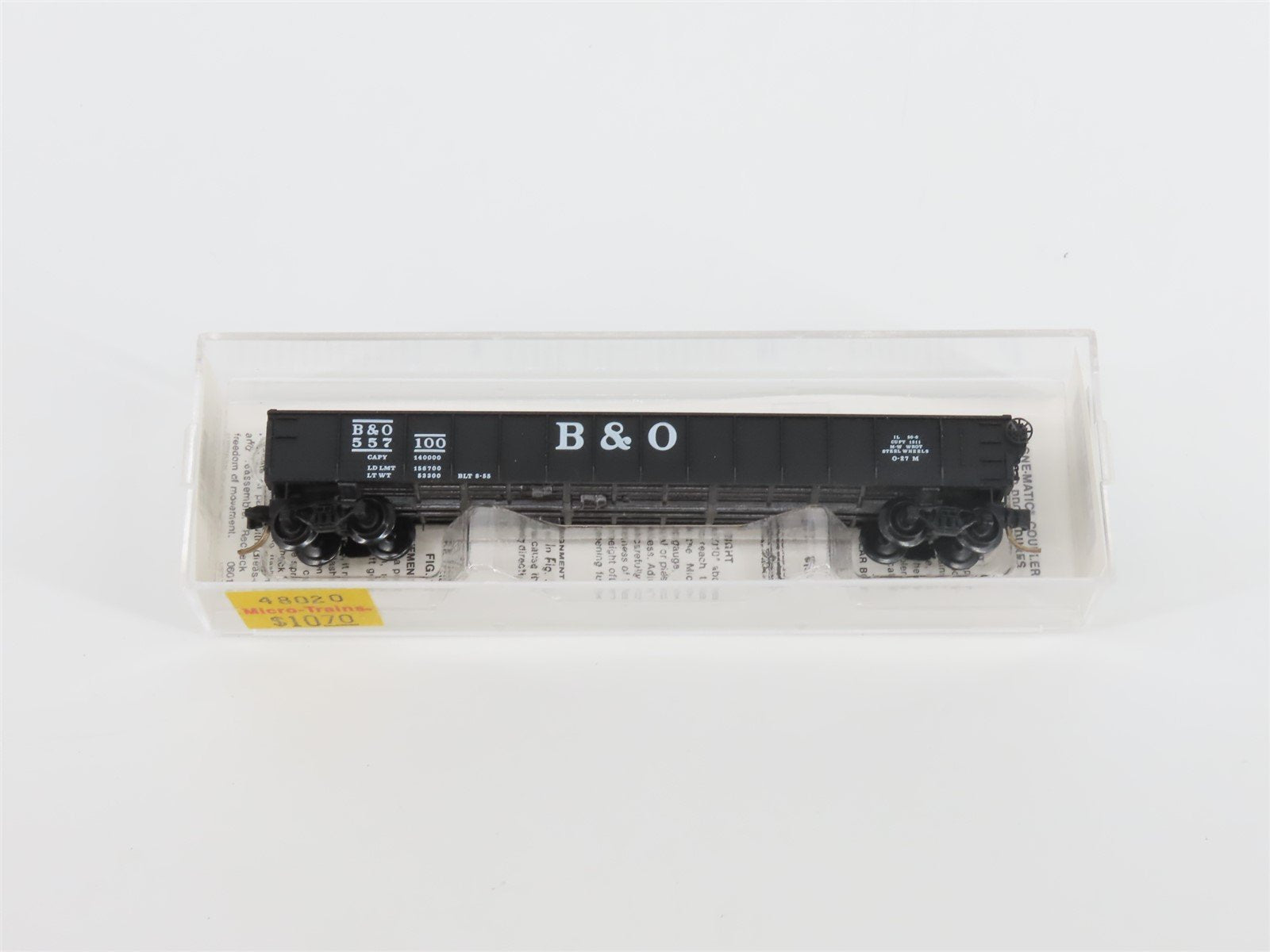 N Scale Micro-Trains MTL 48020 B&O Baltimore & Ohio 50' Gondola #557100