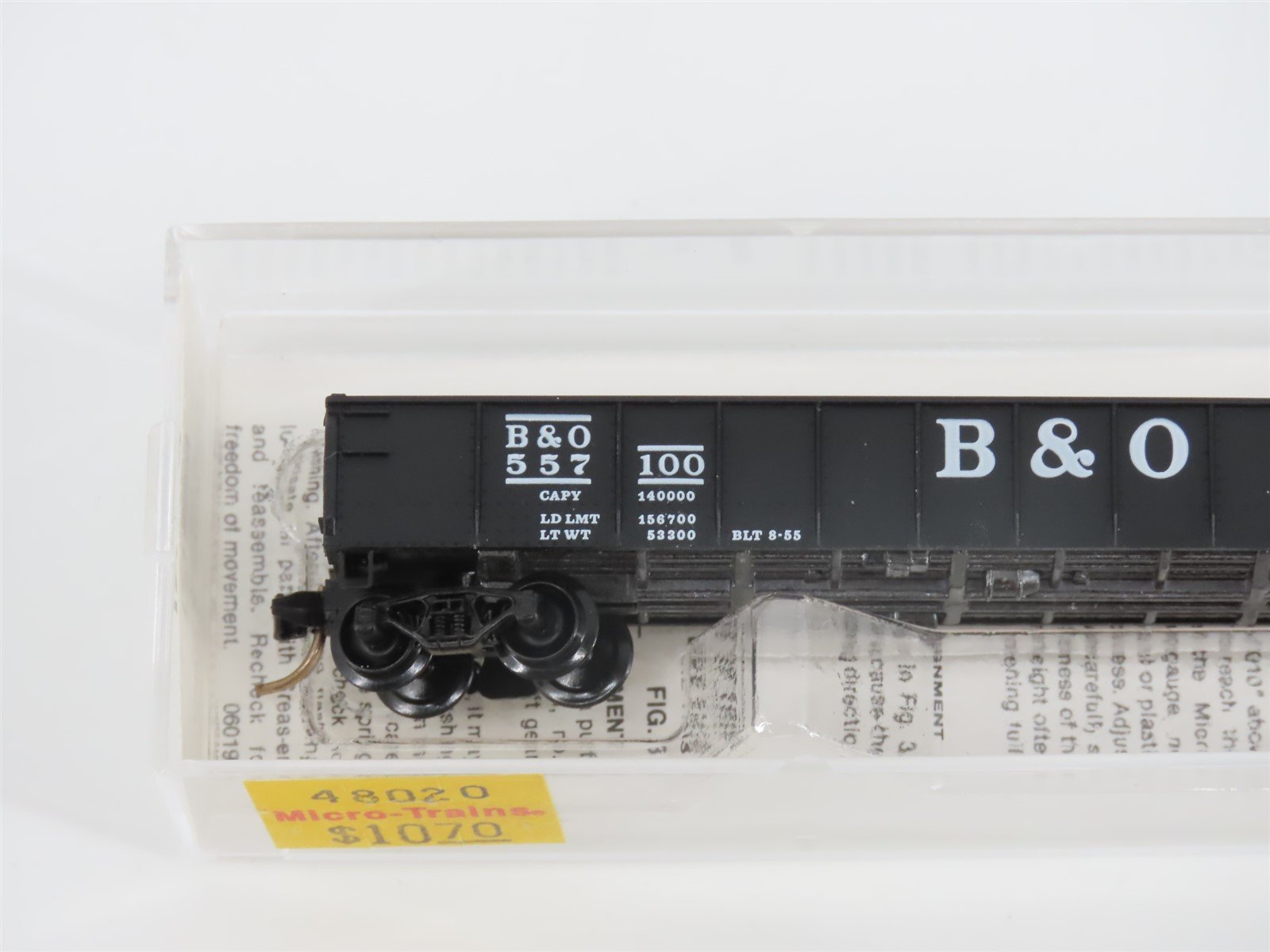 N Scale Micro-Trains MTL 48020 B&O Baltimore & Ohio 50' Gondola #557100