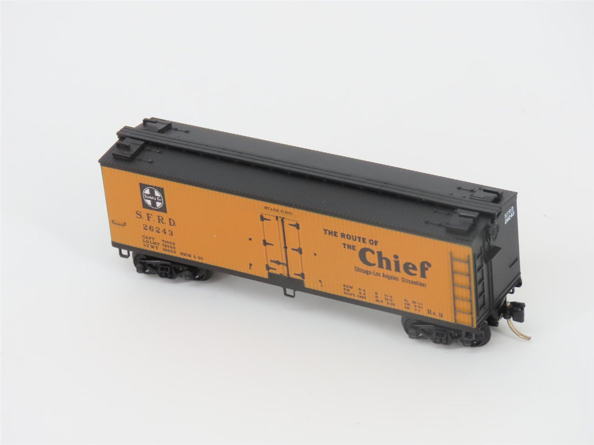 N Scale Micro-Trains MTL 47230 SFRD Santa Fe &quot;Chief&quot; 40&#39; Wood Reefer #26243
