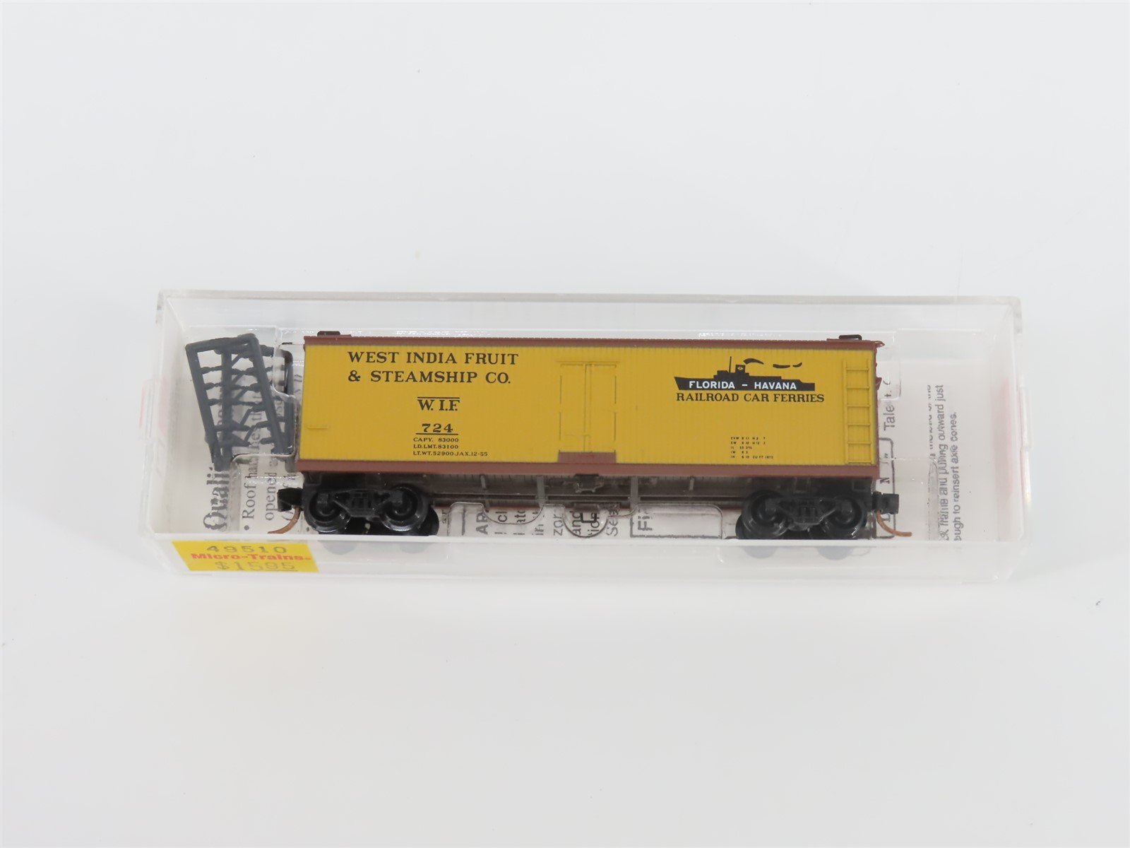 N Scale Micro-Trains MTL 49510 WIF West India Fruit 40' Wood Reefer #724