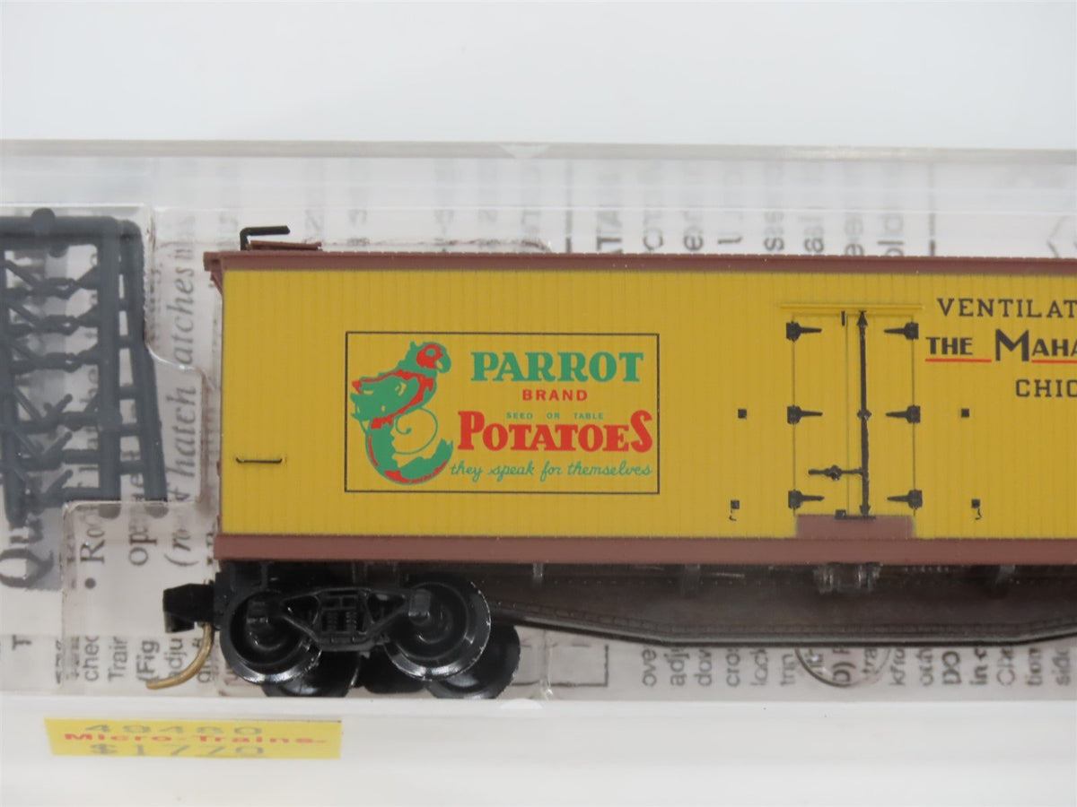 N Scale Micro-Trains MTL 49480 MACX Parrot Potatoes 40&#39; Wood Reefer #3300