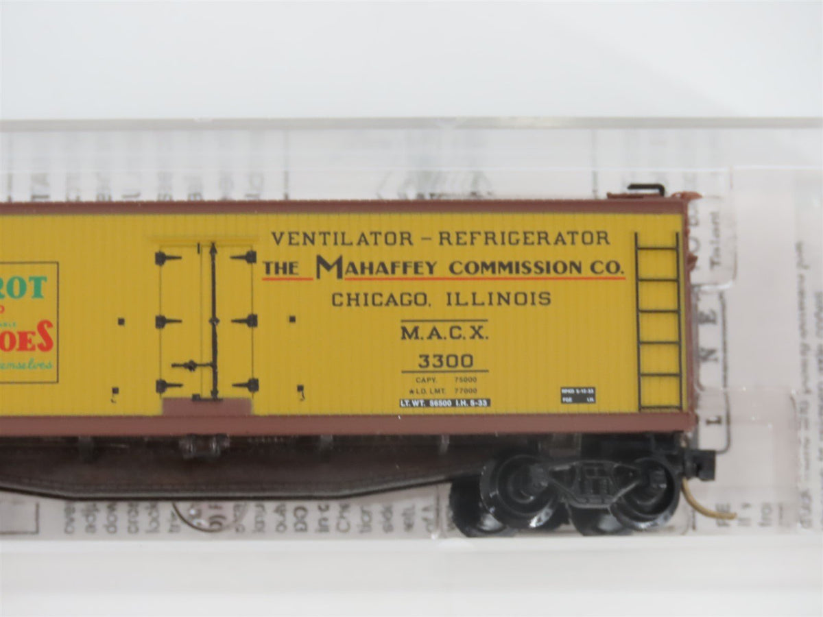N Scale Micro-Trains MTL 49480 MACX Parrot Potatoes 40&#39; Wood Reefer #3300
