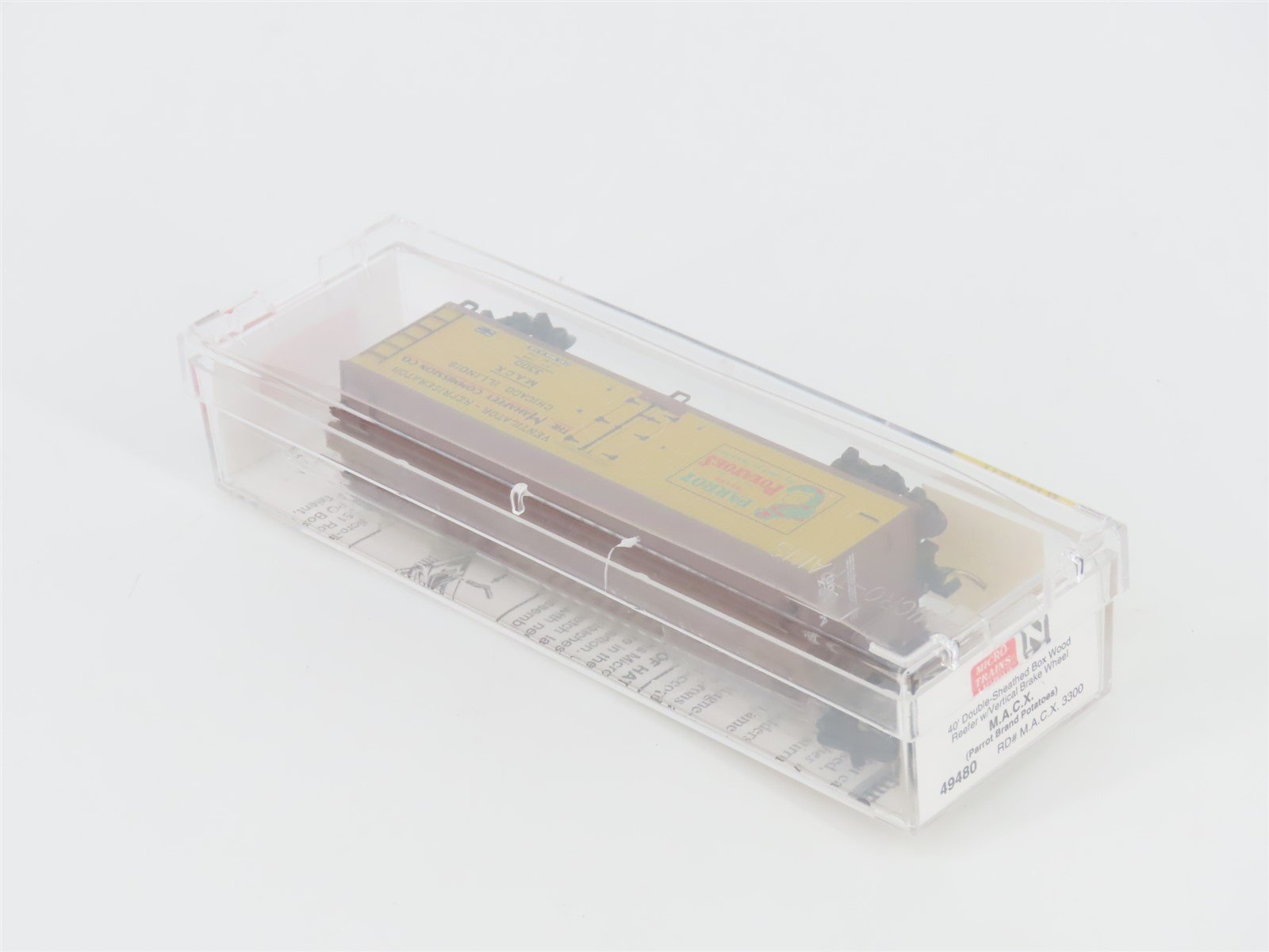 N Scale Micro-Trains MTL 49480 MACX Parrot Potatoes 40' Wood Reefer #3300