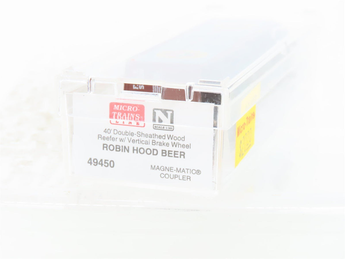 N Scale Micro-Trains MTL 49450 FBX Robin Hood Beer 40&#39; Wood Reefer #5300
