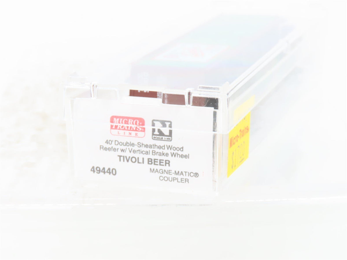 N Micro-Trains MTL 49440 TUX Tivoli Beer 40&#39; Double-Sheathed Wood Reefer #5100