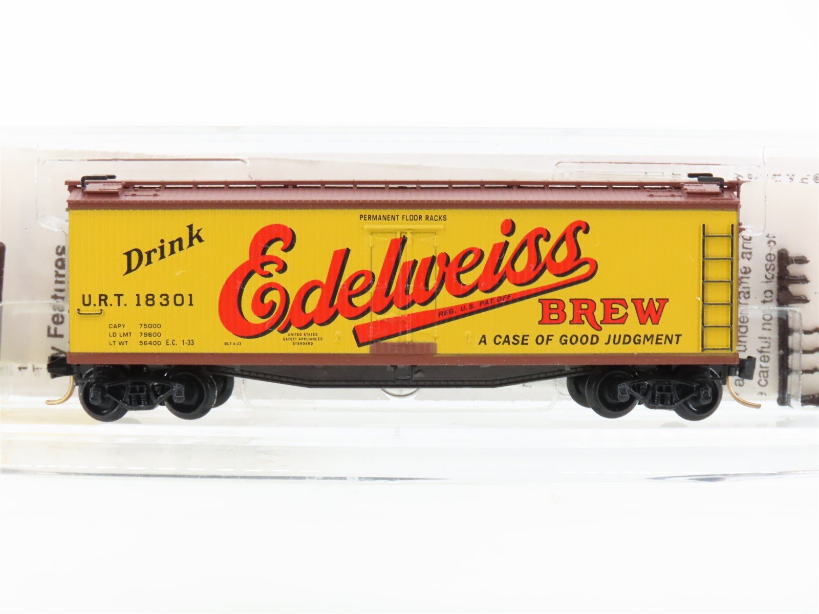 N Scale Micro-Trains MTL 49430 URT Edelweiss Beer 40' Wood Reefer #18301