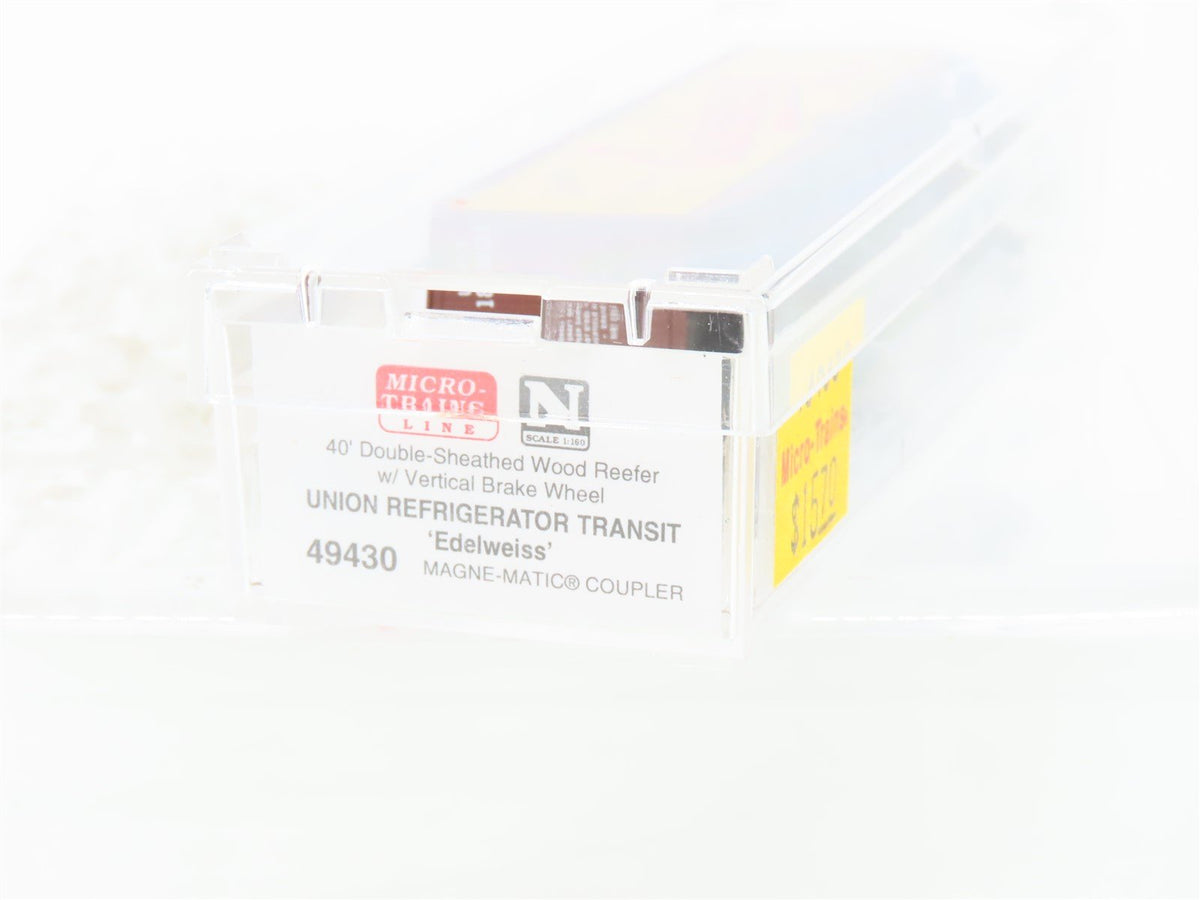 N Scale Micro-Trains MTL 49430 URT Edelweiss Beer 40&#39; Wood Reefer #18301