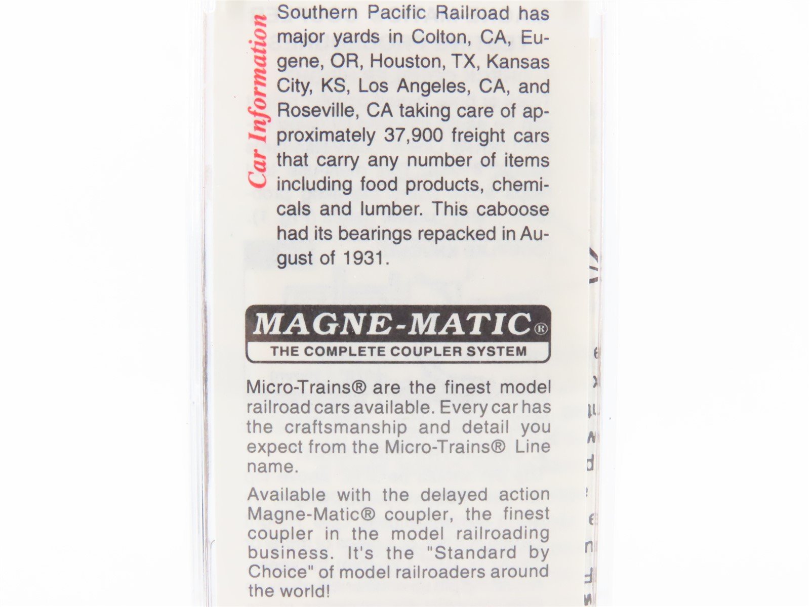 N Micro-Trains MTL 51150 SP Southern Pacific 34' Offset Cupola Wood Caboose #601