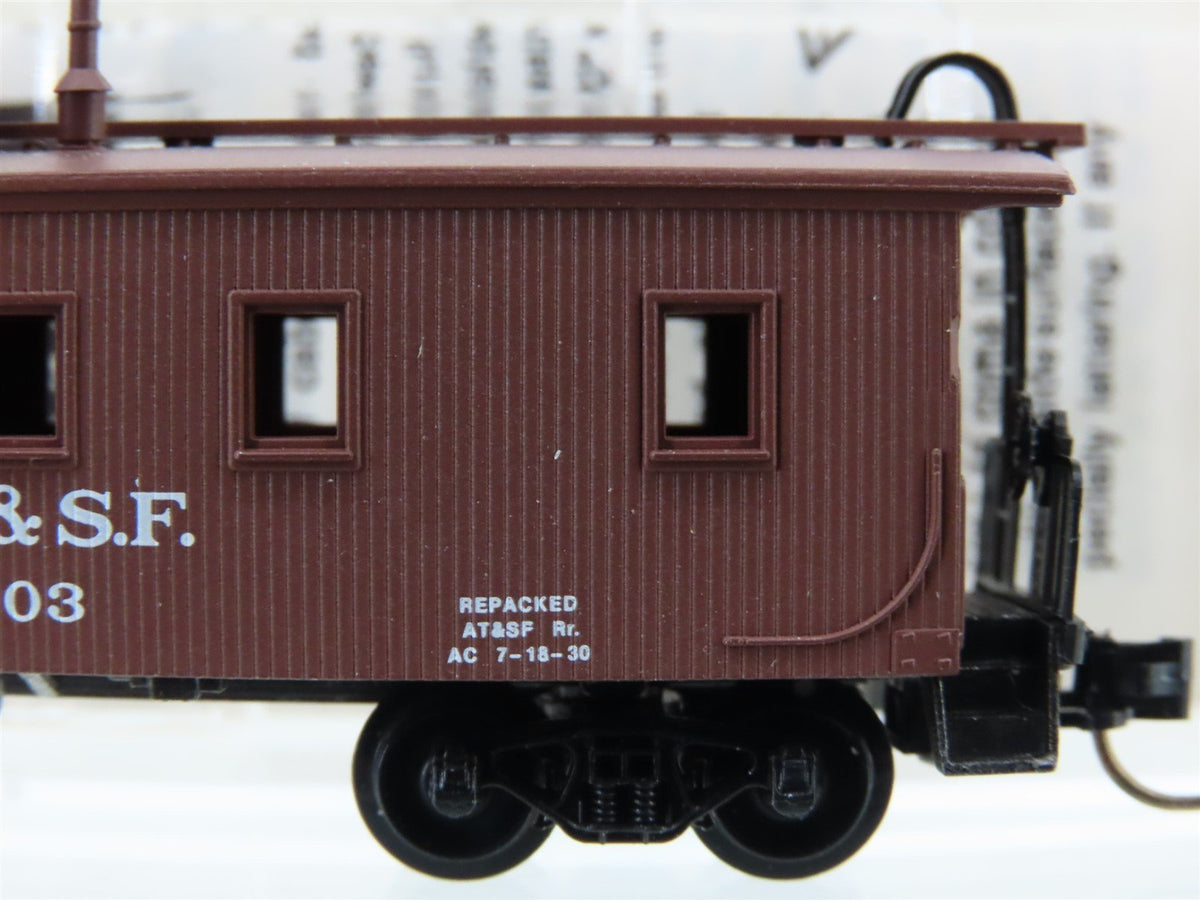 N Micro-Trains MTL 51100 ATSF Santa Fe 34&#39; Offset Cupola Wood Caboose #1203
