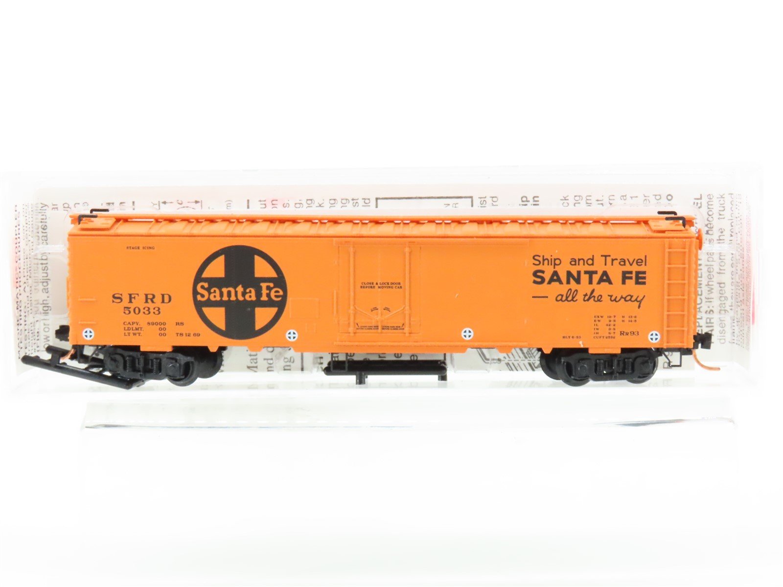 N Micro-Trains MTL 52050 ATSF SFRD Santa Fe 52' Steel Express Reefer #5033