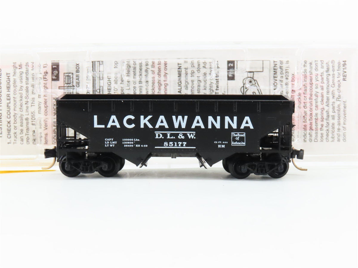 N Scale Micro-Trains MTL 55360 DL&amp;W Lackawanna 33&#39; 2-Bay Hopper #85177