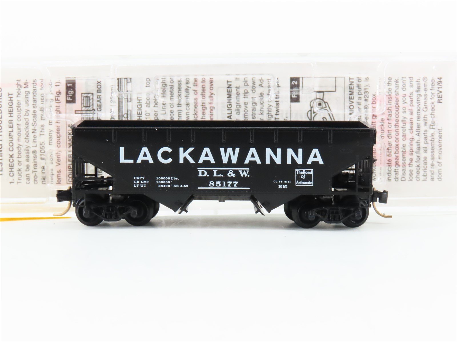 N Scale Micro-Trains MTL 55360 DL&W Lackawanna 33' 2-Bay Hopper #85177