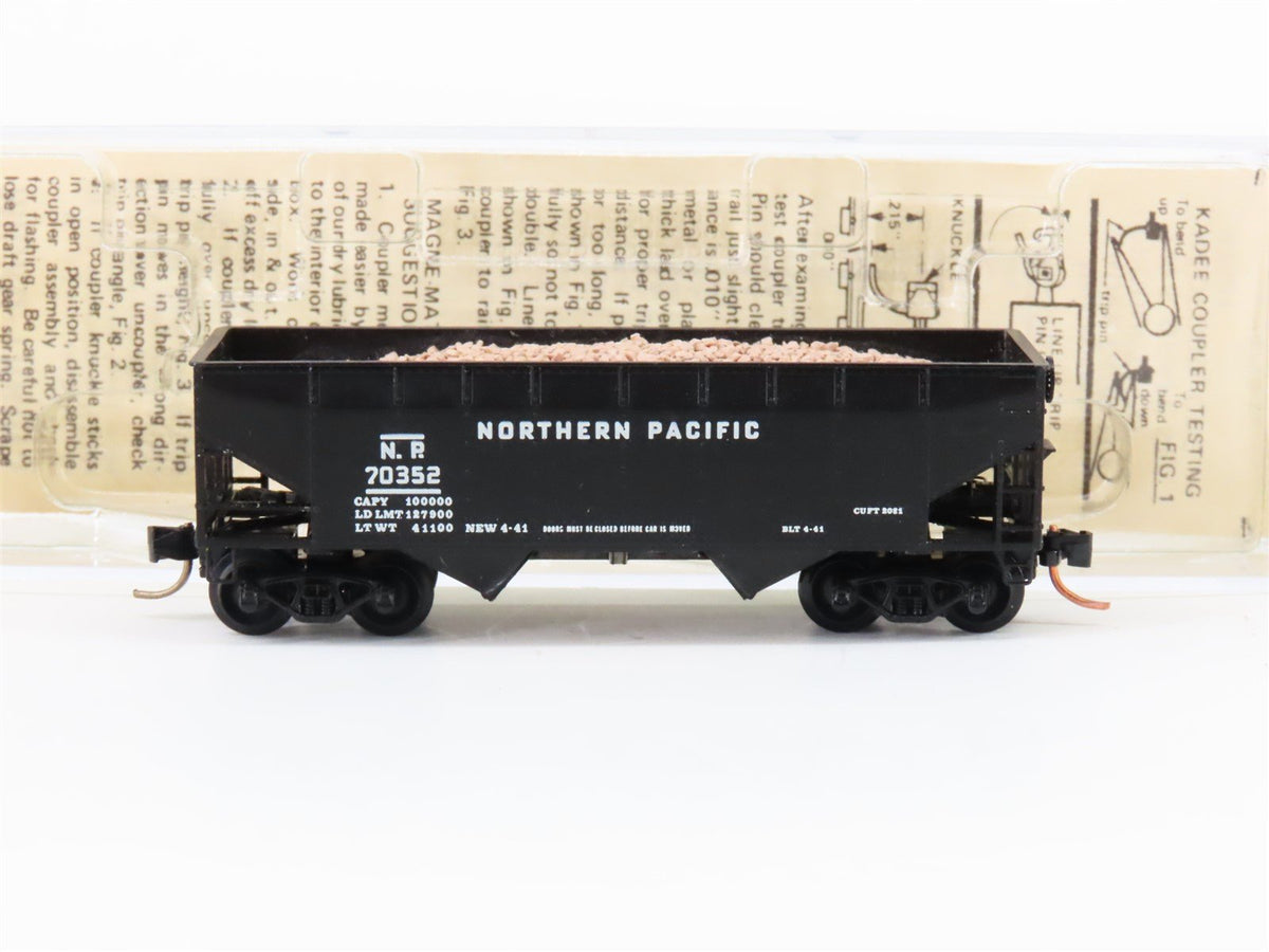 N Kadee Micro-Trains MTL 55080 NP Northern Pacific 2-Bay Hopper #70352 w/ Load