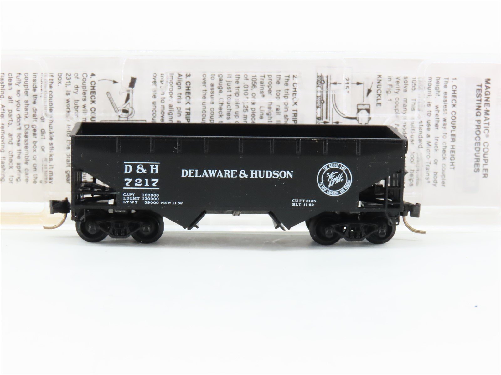 N Micro-Trains MTL 55170 D&H Delaware & Hudson "Bridge Line" 2-Bay Hopper #7217