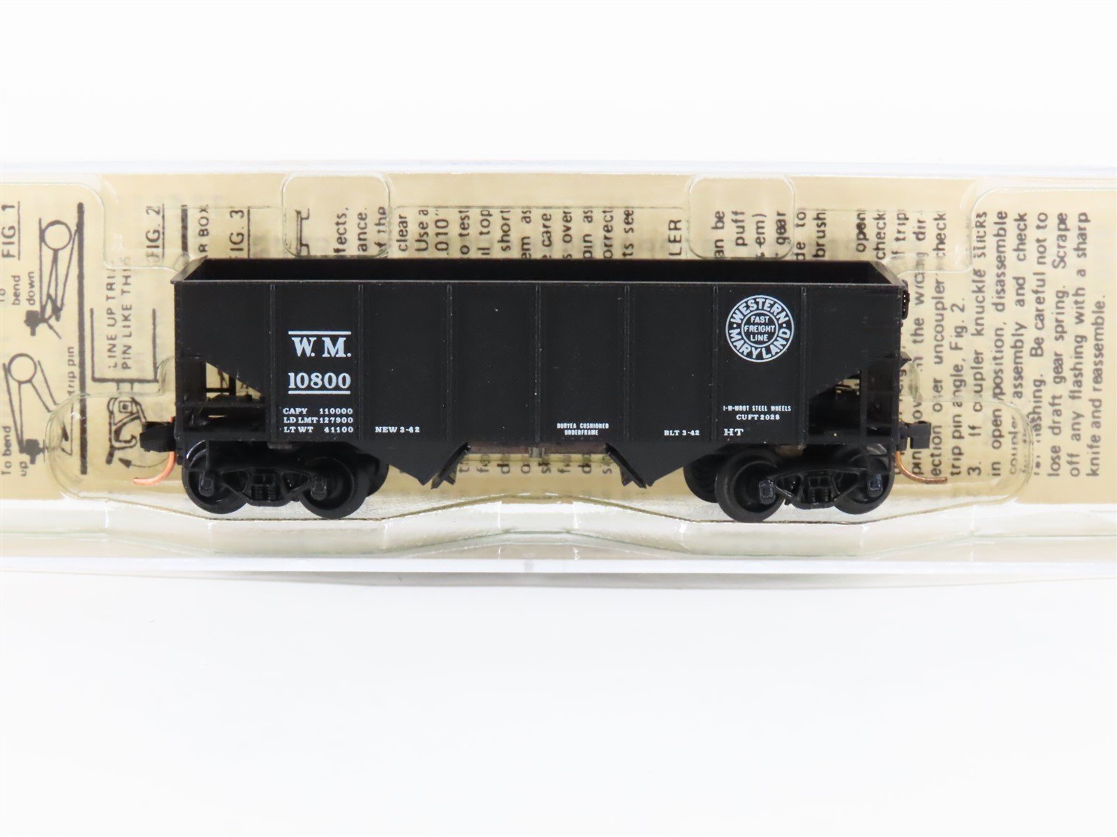 N Scale Kadee Micro-Trains MTL 56092 WM Western Maryland 33' 2-Bay Hopper #10800