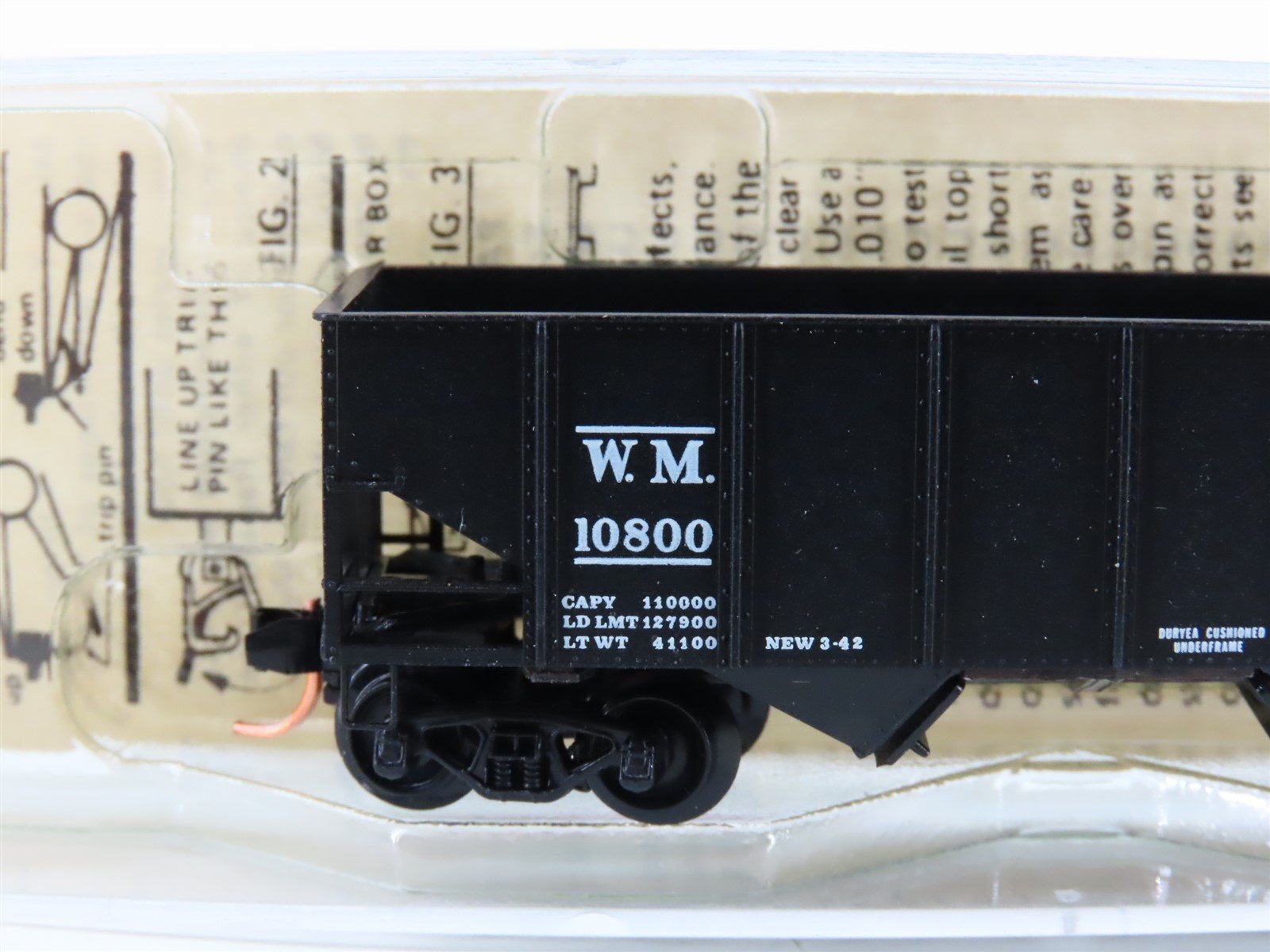 N Scale Kadee Micro-Trains MTL 56092 WM Western Maryland 33' 2-Bay Hopper #10800