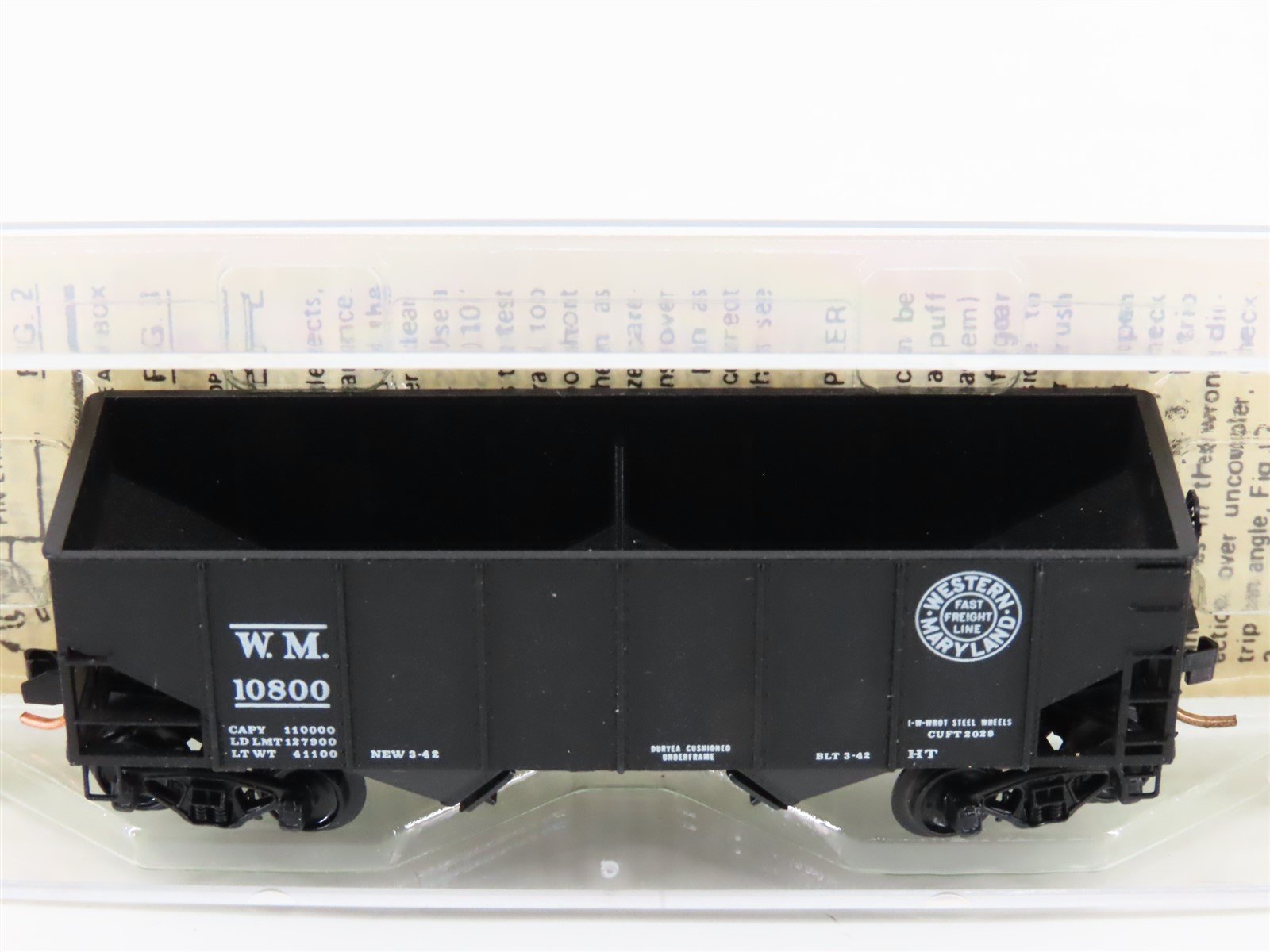 N Scale Kadee Micro-Trains MTL 56092 WM Western Maryland 33' 2-Bay Hopper #10800