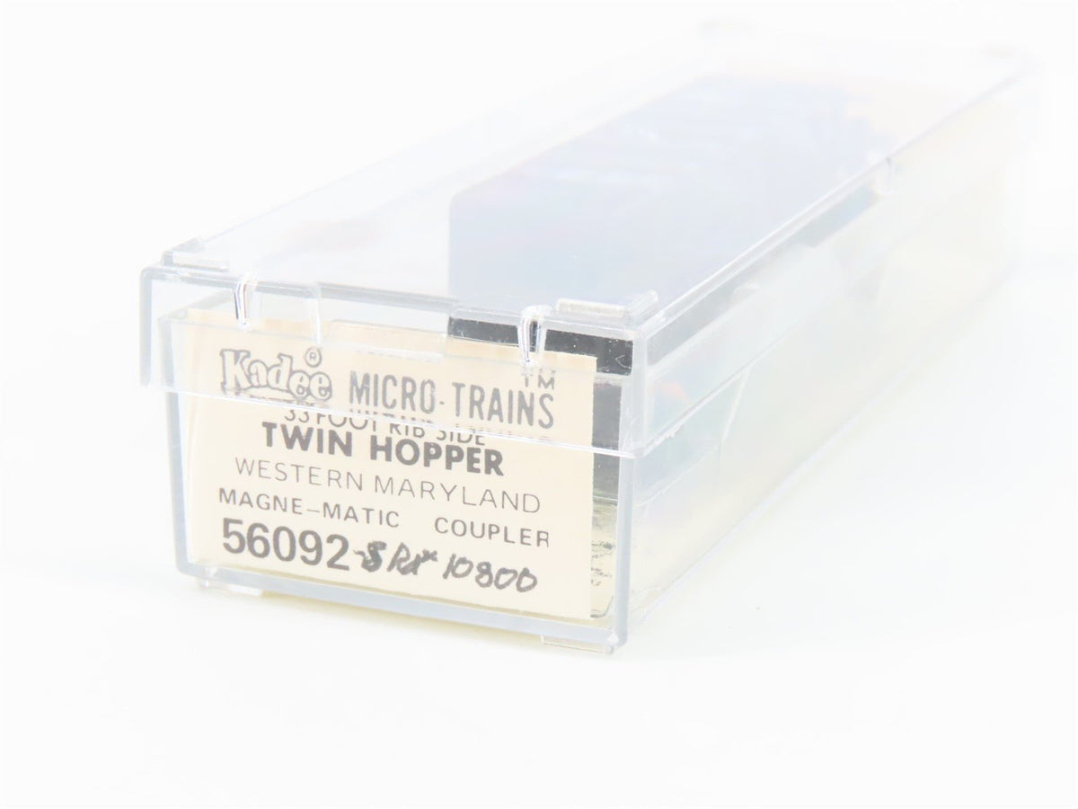 N Scale Kadee Micro-Trains MTL 56092 WM Western Maryland 33&#39; 2-Bay Hopper #10800