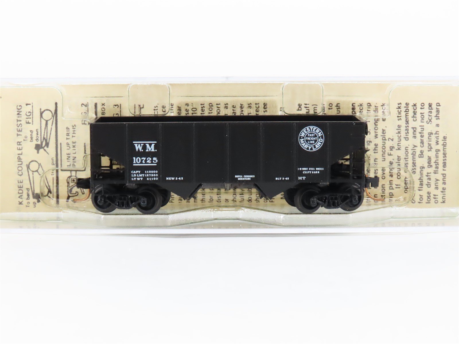 N Scale Kadee Micro-Trains MTL 56092 WM Western Maryland 33' 2-Bay Hopper #10725