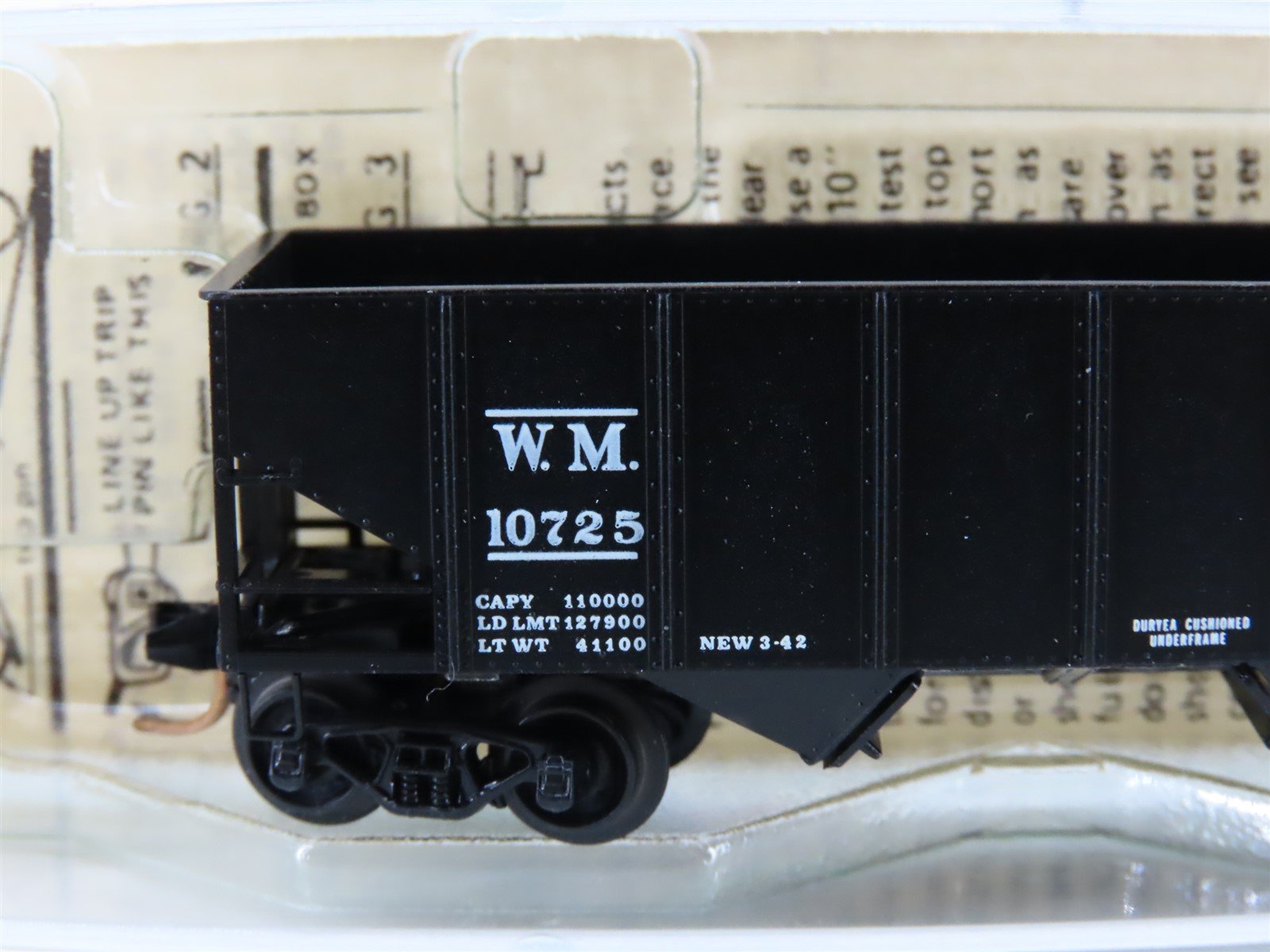 N Scale Kadee Micro-Trains MTL 56092 WM Western Maryland 33' 2-Bay Hopper #10725