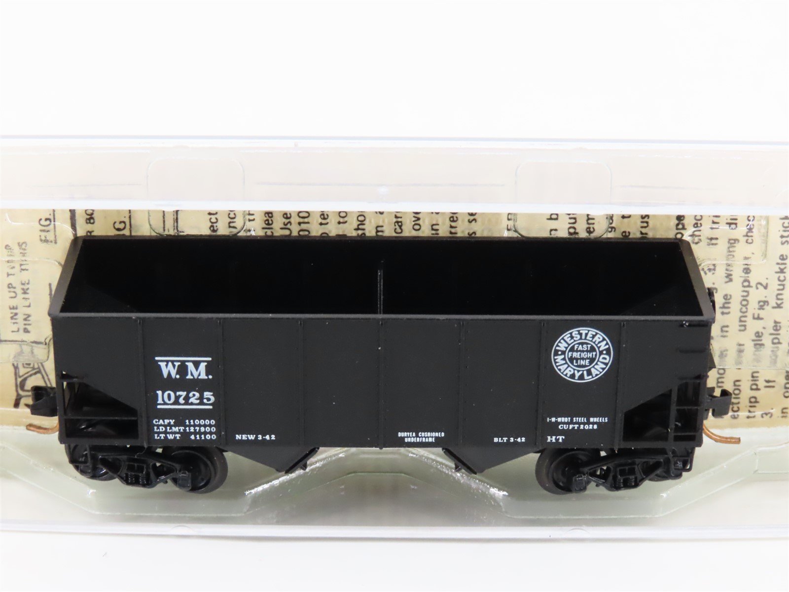 N Scale Kadee Micro-Trains MTL 56092 WM Western Maryland 33' 2-Bay Hopper #10725