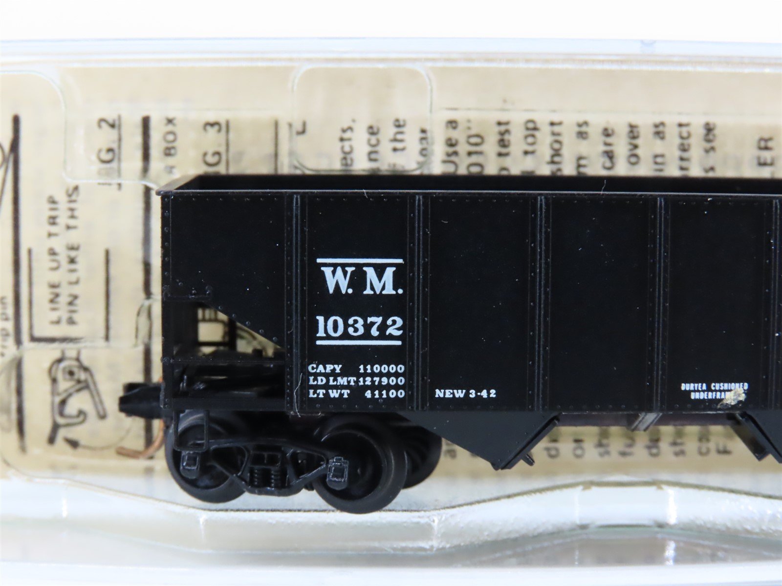 N Scale Kadee Micro-Trains MTL 56092 WM Western Maryland 33' 2-Bay Hopper #10372