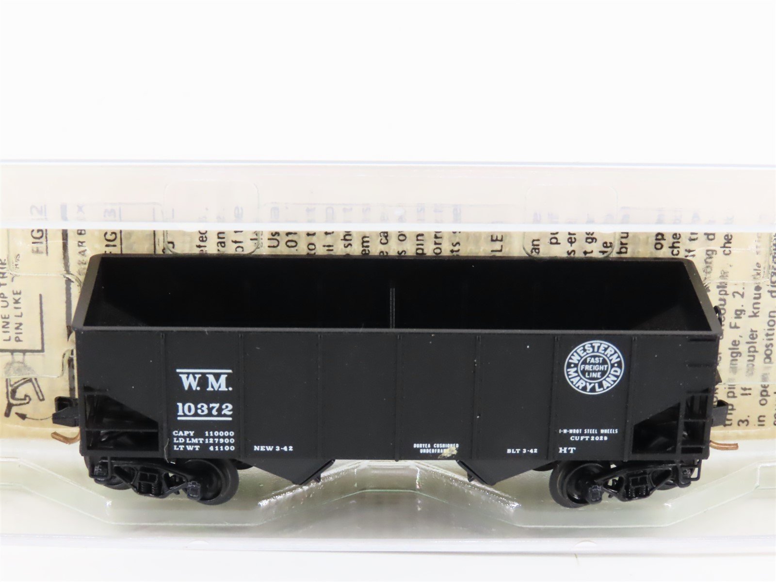 N Scale Kadee Micro-Trains MTL 56092 WM Western Maryland 33' 2-Bay Hopper #10372