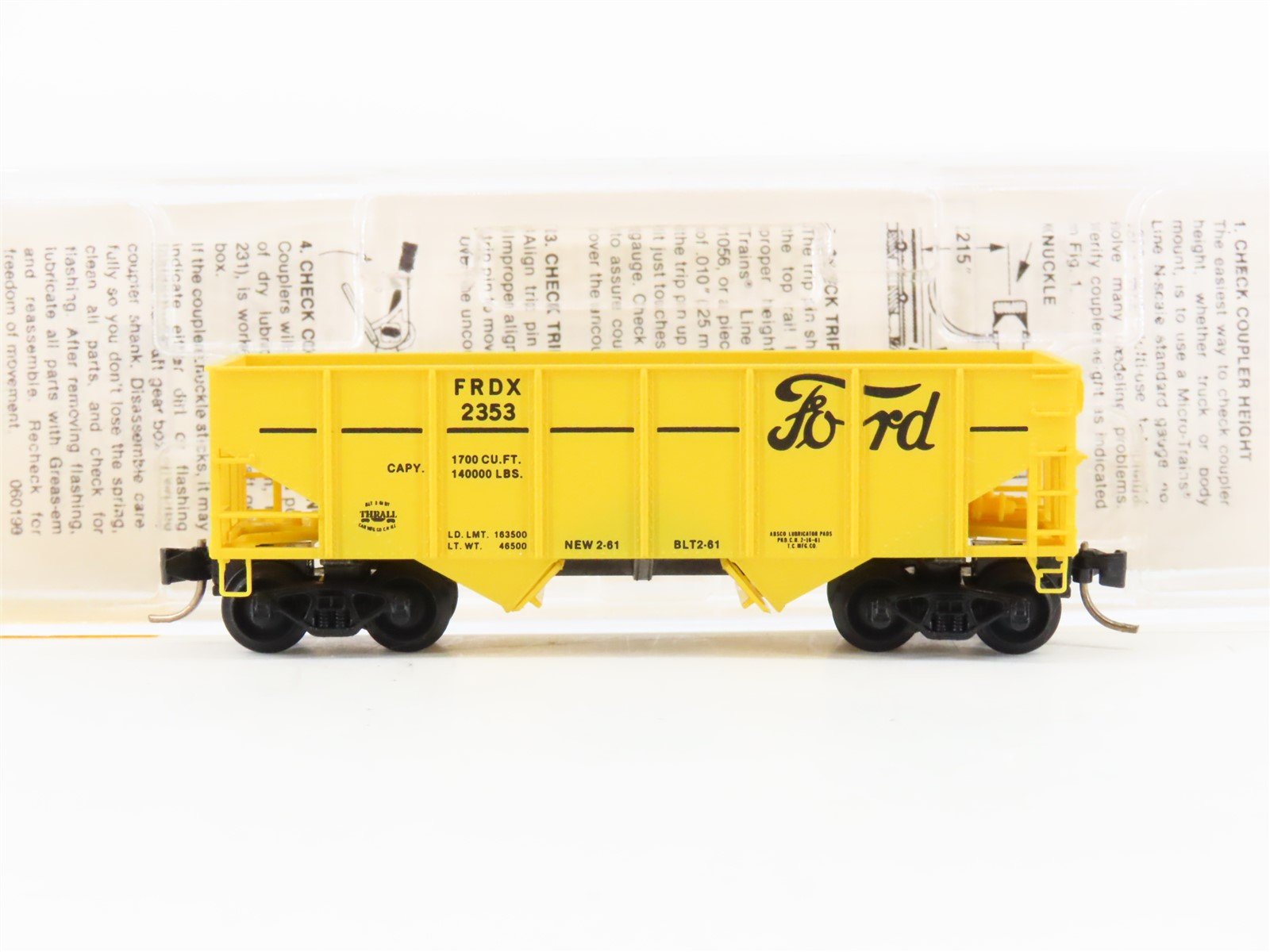 N Scale Micro-Trains MTL 56020 FRDX Ford 33' 2-Bay Rib Side Hopper #2353
