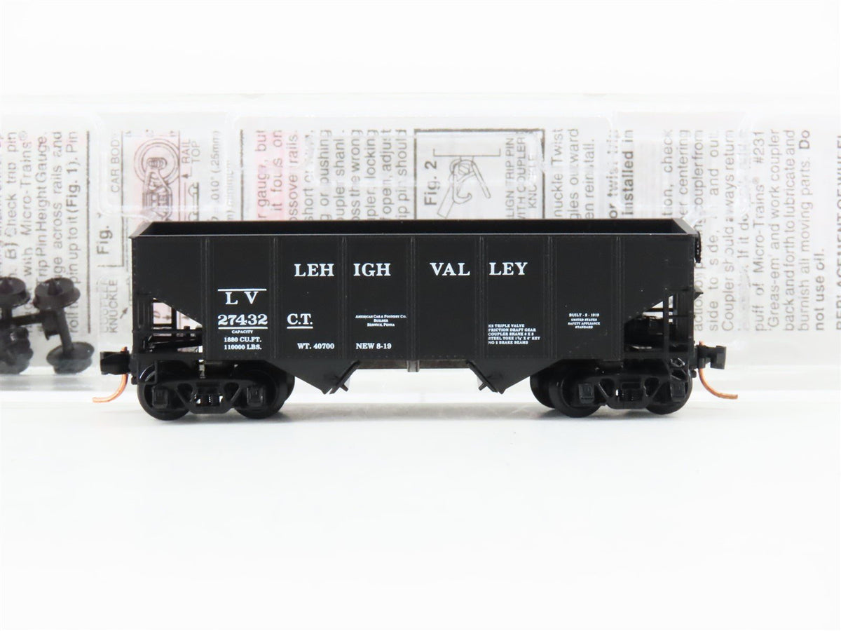 N Scale Micro-Trains MTL 56330 LV Lehigh Valley 33&#39; 2-Bay Rib Side Hopper #27432