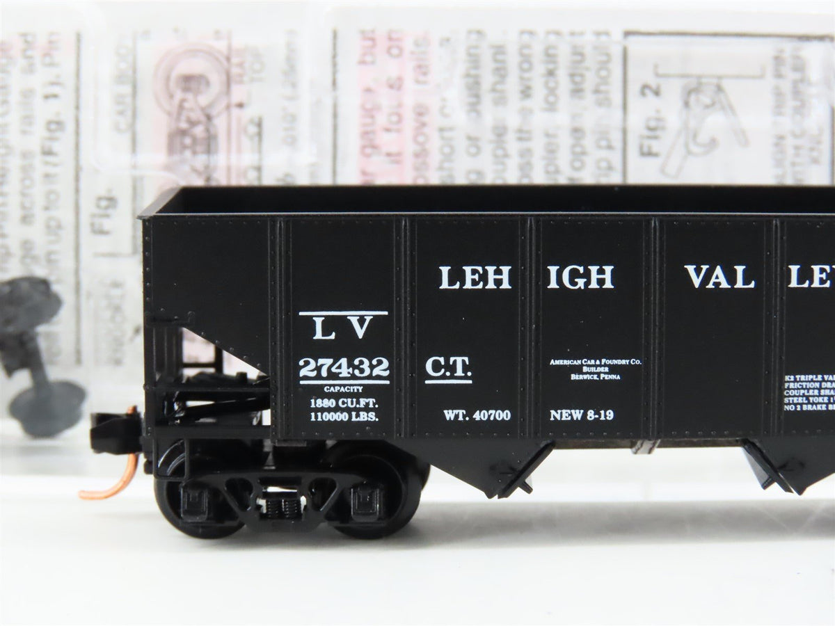 N Scale Micro-Trains MTL 56330 LV Lehigh Valley 33&#39; 2-Bay Rib Side Hopper #27432