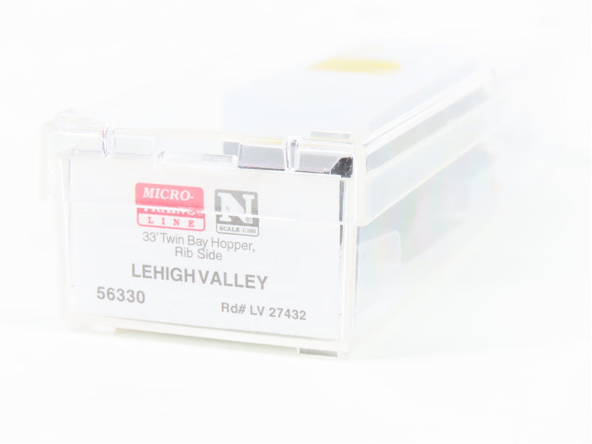 N Scale Micro-Trains MTL 56330 LV Lehigh Valley 33&#39; 2-Bay Rib Side Hopper #27432