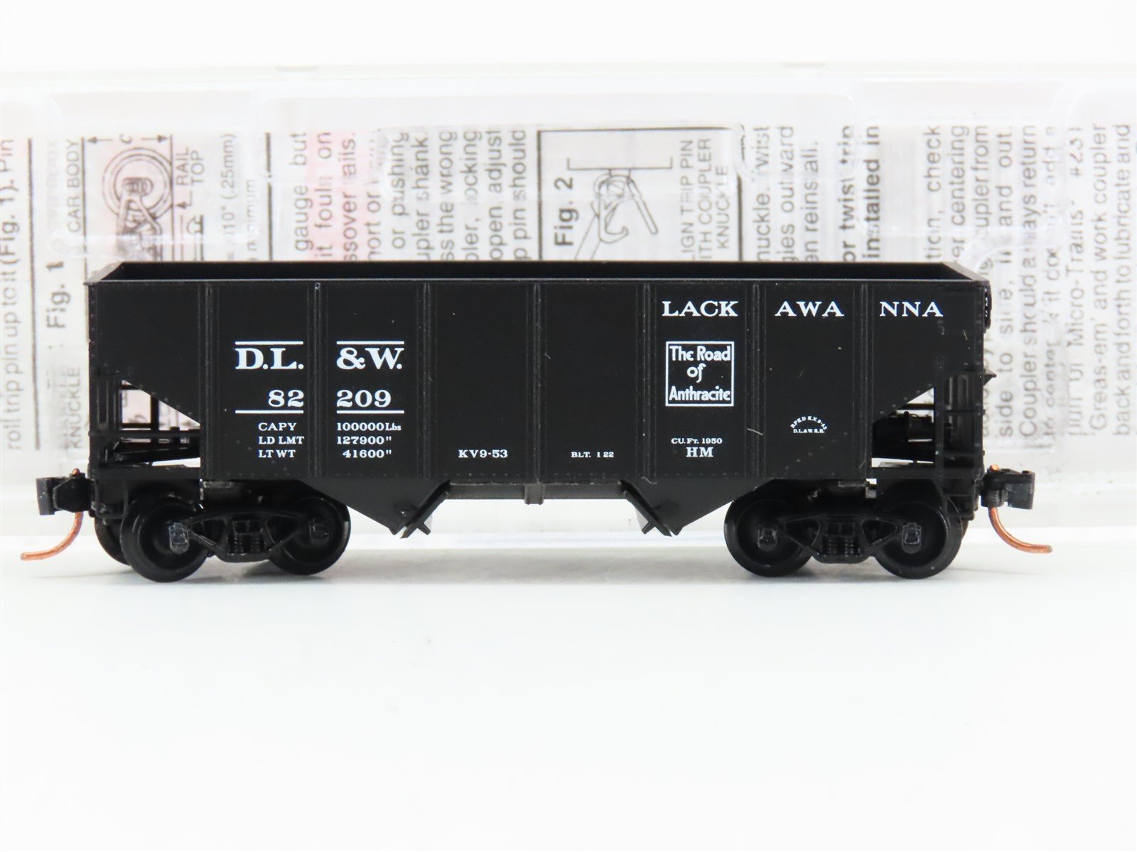 N Scale Micro-Trains MTL 56320 DL&W Lackawanna 33' 2-Bay Rib Side Hopper #82209
