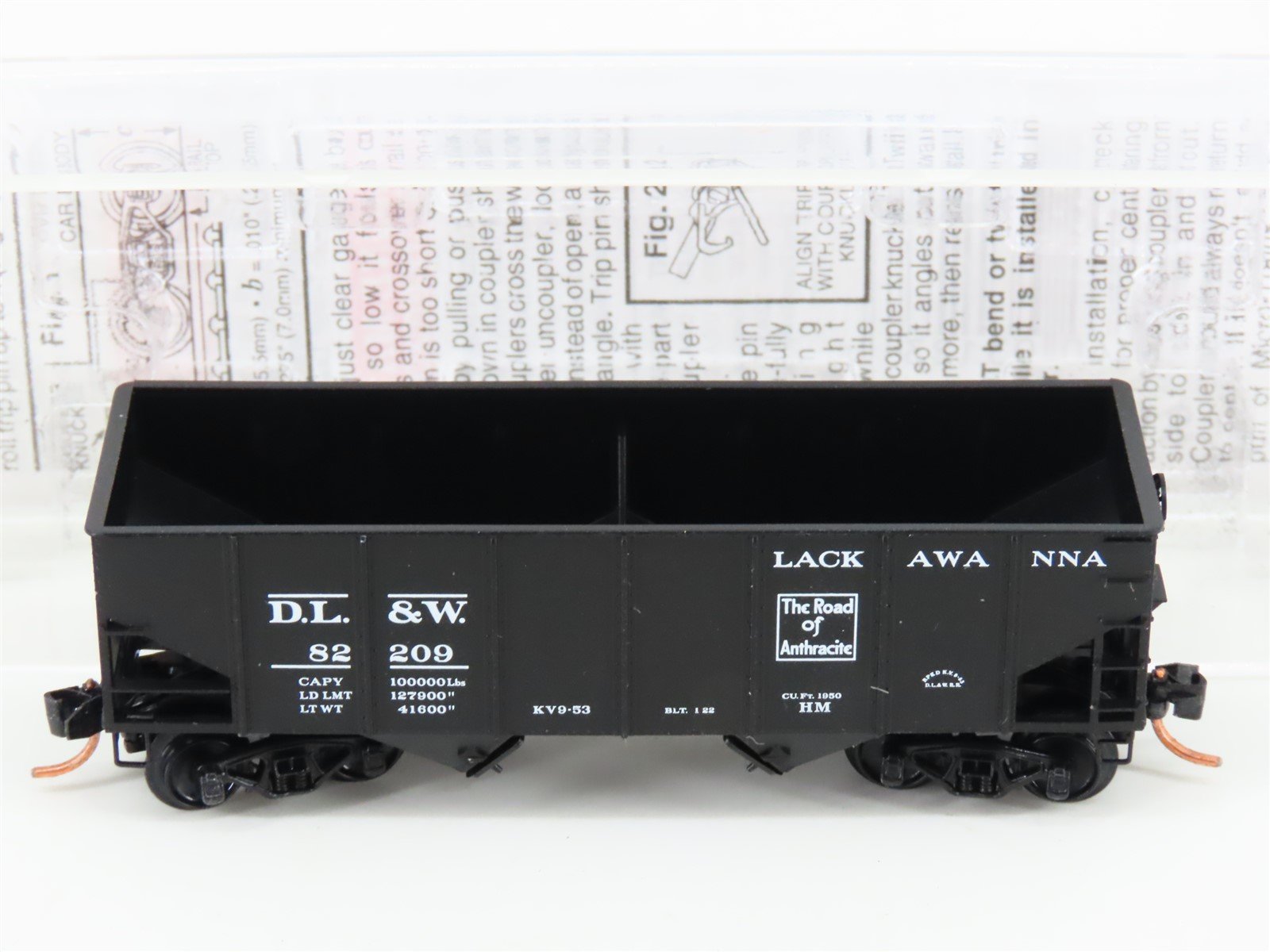 N Scale Micro-Trains MTL 56320 DL&W Lackawanna 33' 2-Bay Rib Side Hopper #82209