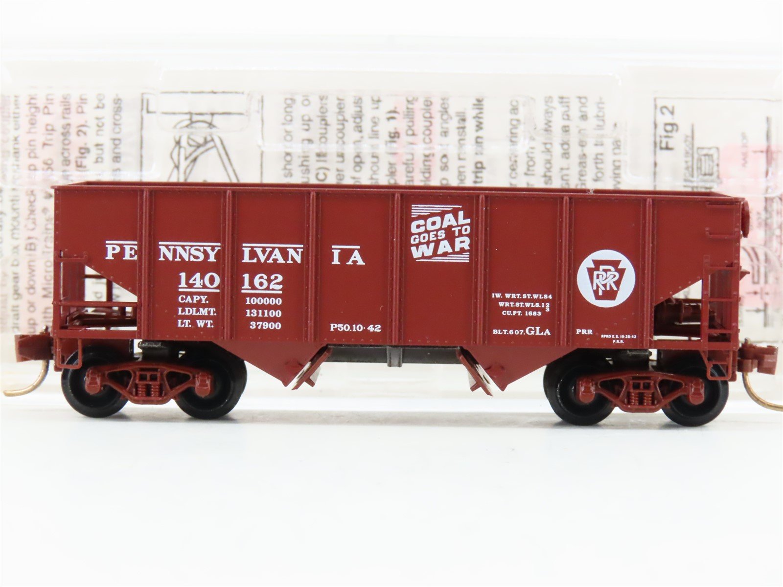 N Micro-Trains MTL 56270 PRR Pennsylvania "Coal Goes to War" 2-Bay Hopper 140162