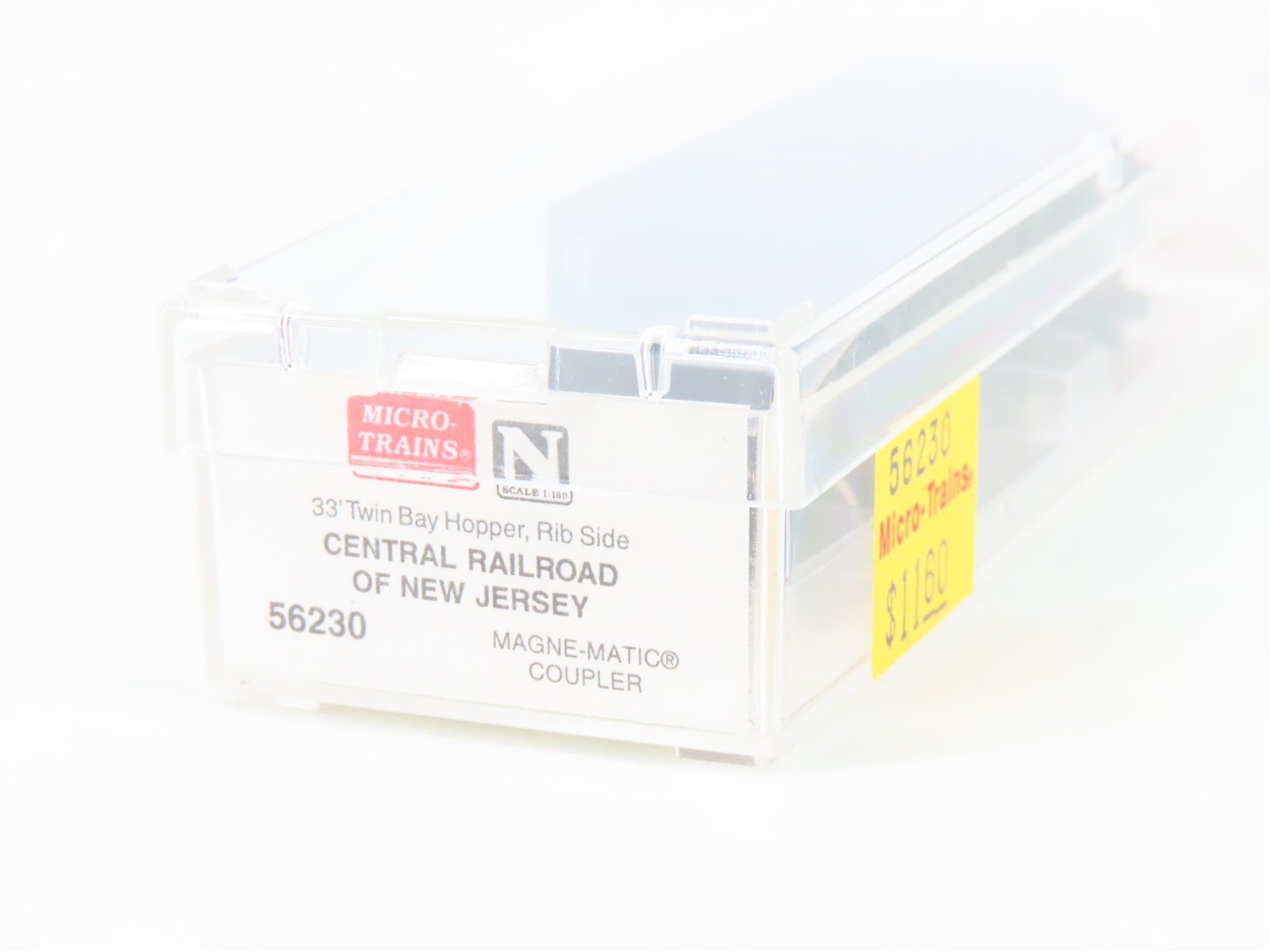 N Micro-Trains MTL 56230 CNJ Jersey Central 33' 2-Bay Rib Side Hopper #60747