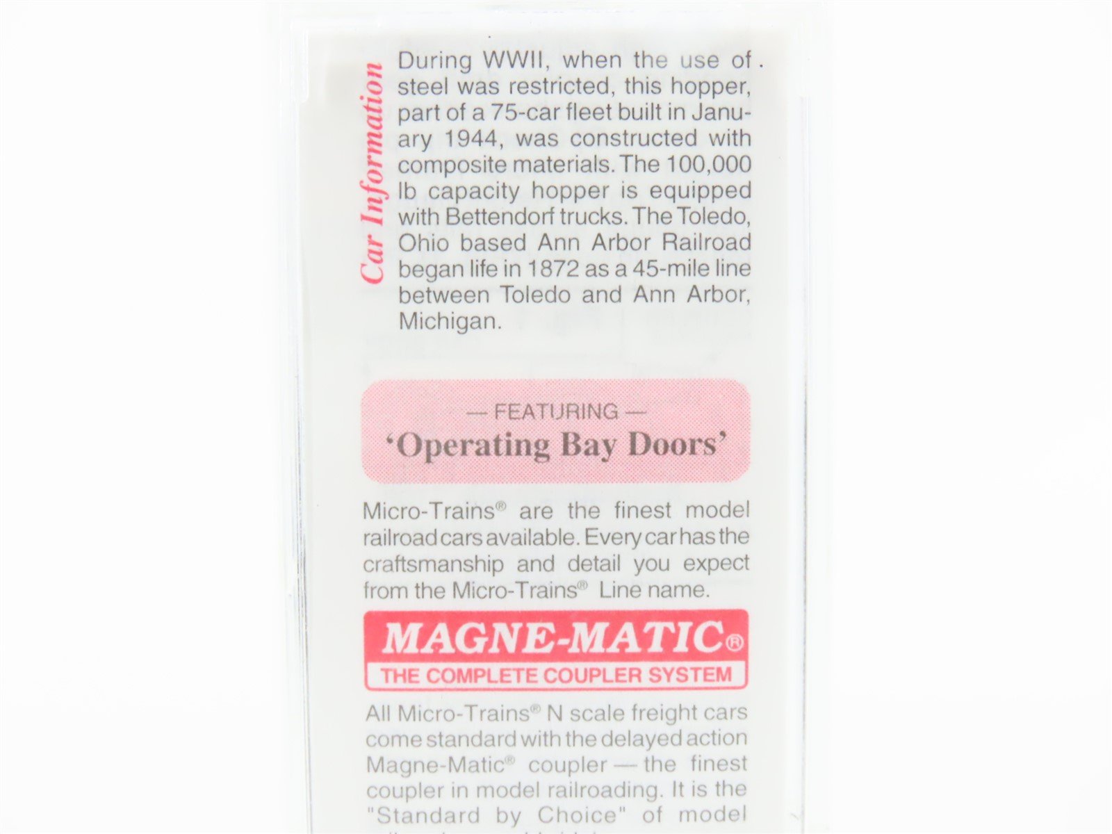 N Micro-Trains MTL 57120 AA Ann Arbor 33' 2-Bay Composite Side Hopper #30920