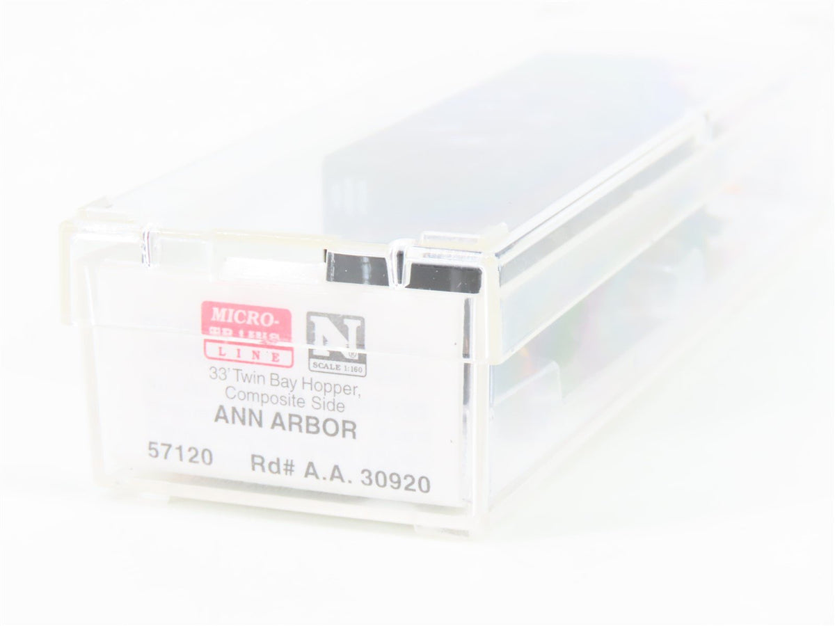 N Micro-Trains MTL 57120 AA Ann Arbor 33&#39; 2-Bay Composite Side Hopper #30920