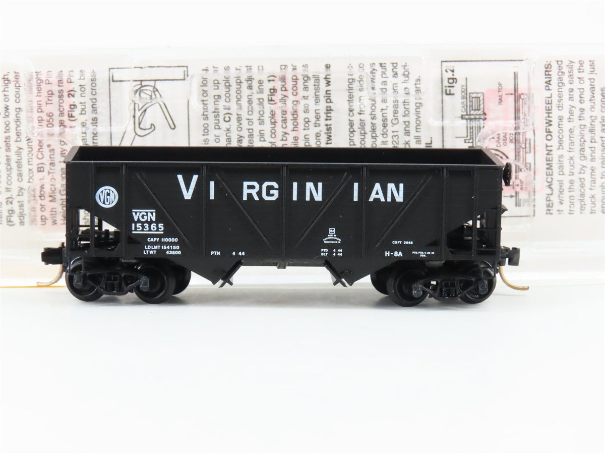 N Micro-Trains MTL 57110 VGN Virginian 33&#39; 2-Bay Composite Side Hopper #15365