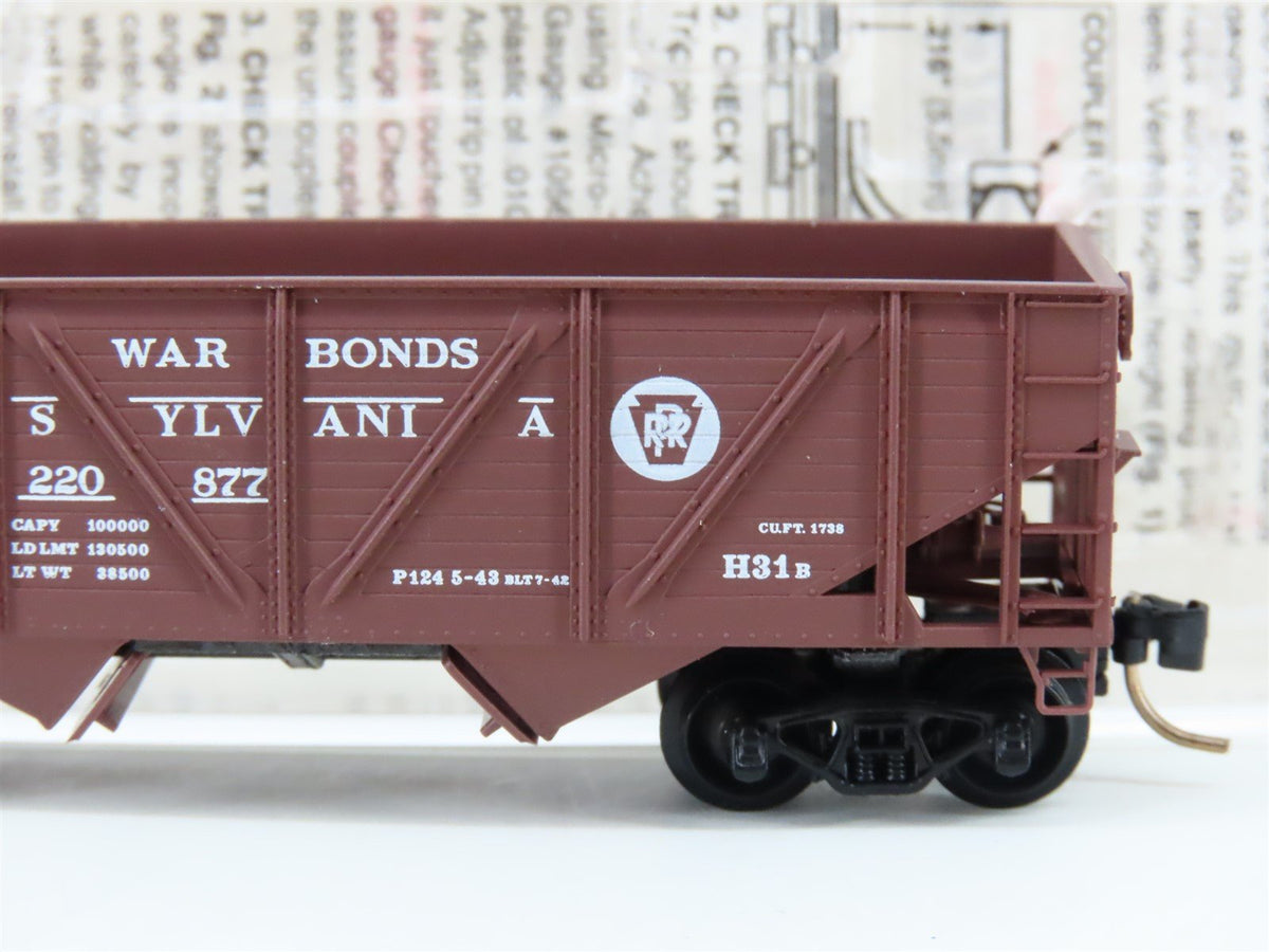 N Scale Micro-Trains MTL 57100 PRR Pennsylvania &quot;War Bonds&quot; 2-Bay Hopper #220877
