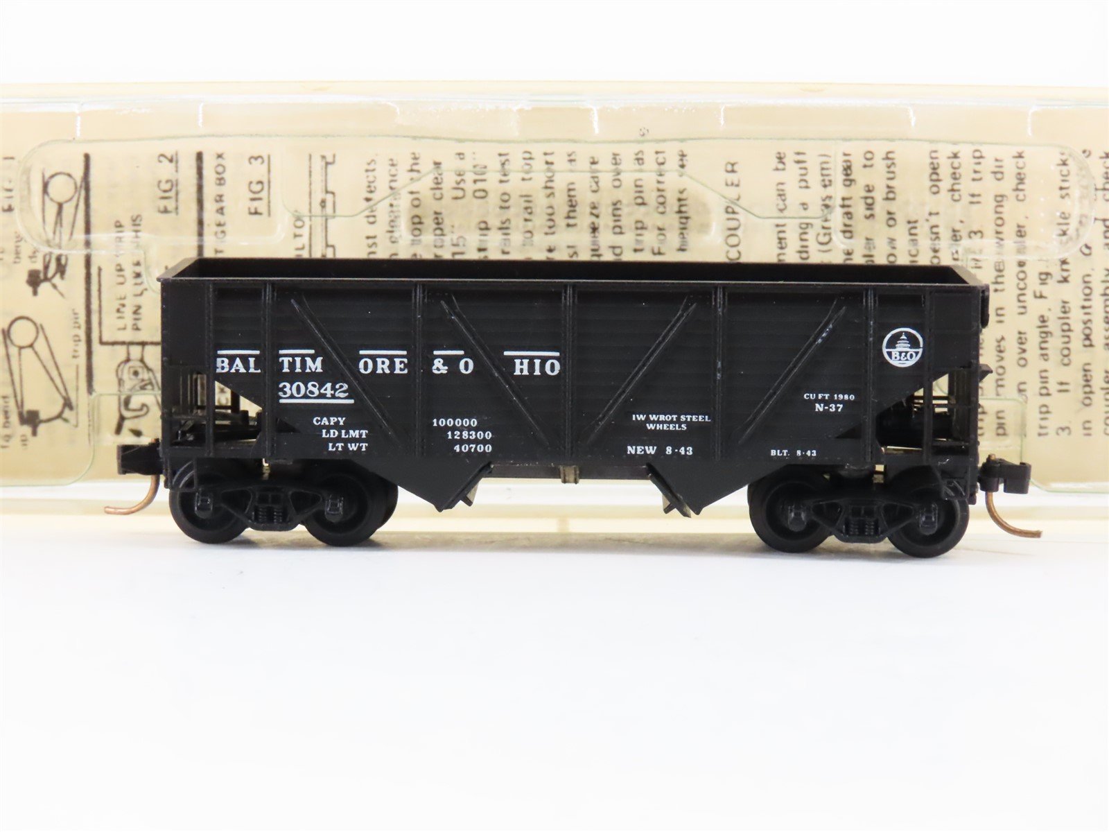 N Kadee Micro-Trains MTL 57080 B&O Baltimore & Ohio 33' 2-Bay Hopper #30842