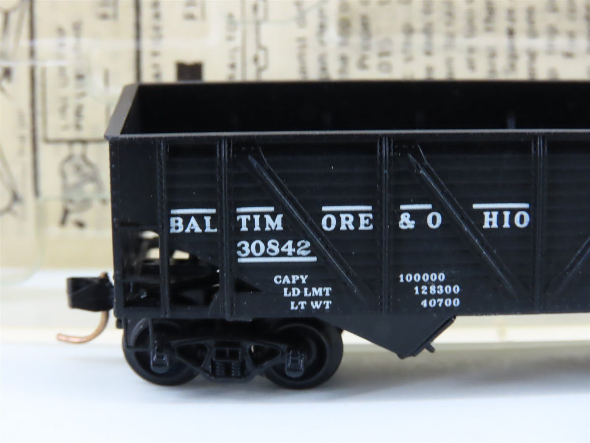 N Kadee Micro-Trains MTL 57080 B&amp;O Baltimore &amp; Ohio 33&#39; 2-Bay Hopper #30842