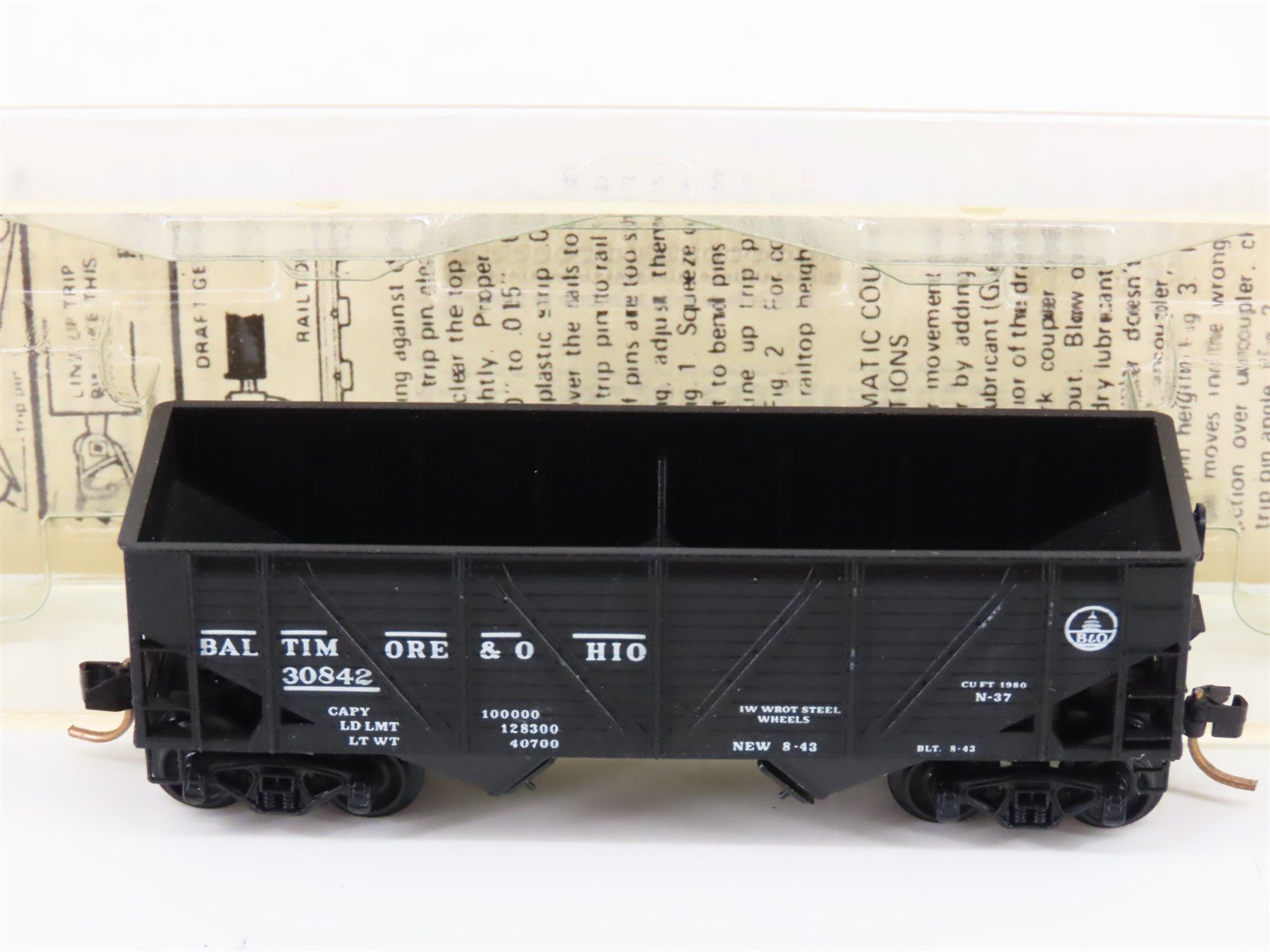 N Kadee Micro-Trains MTL 57080 B&O Baltimore & Ohio 33' 2-Bay Hopper #30842