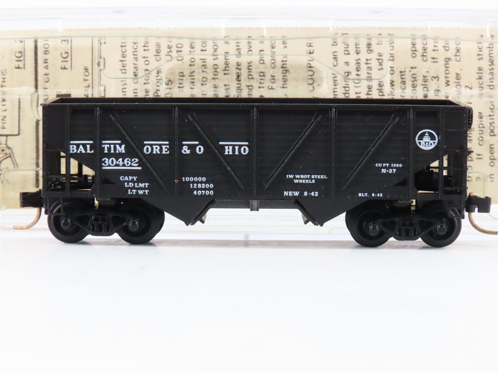 N Kadee Micro-Trains MTL 57080 B&O Baltimore & Ohio 33' 2-Bay Hopper #30462