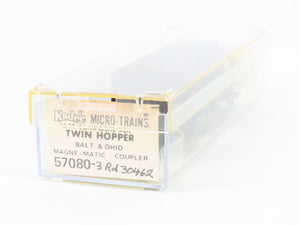 N Kadee Micro-Trains MTL 57080 B&O Baltimore & Ohio 33' 2-Bay Hopper #30462